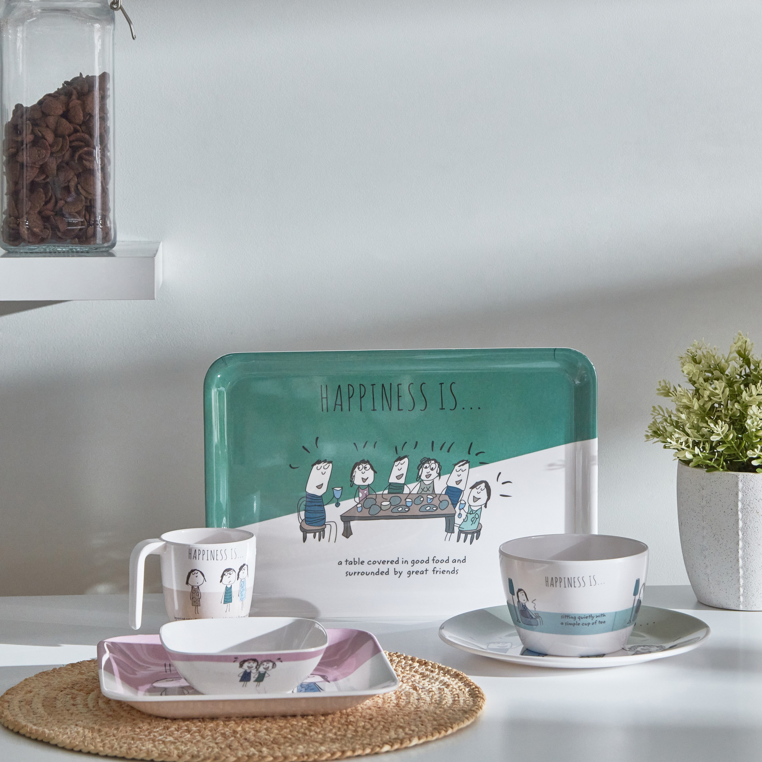 صحن مربّع للوجبات الخفيفة من هابنيس إز - 22 سم-hbxdecorandfurnishings-tabletop-crockery-image-3