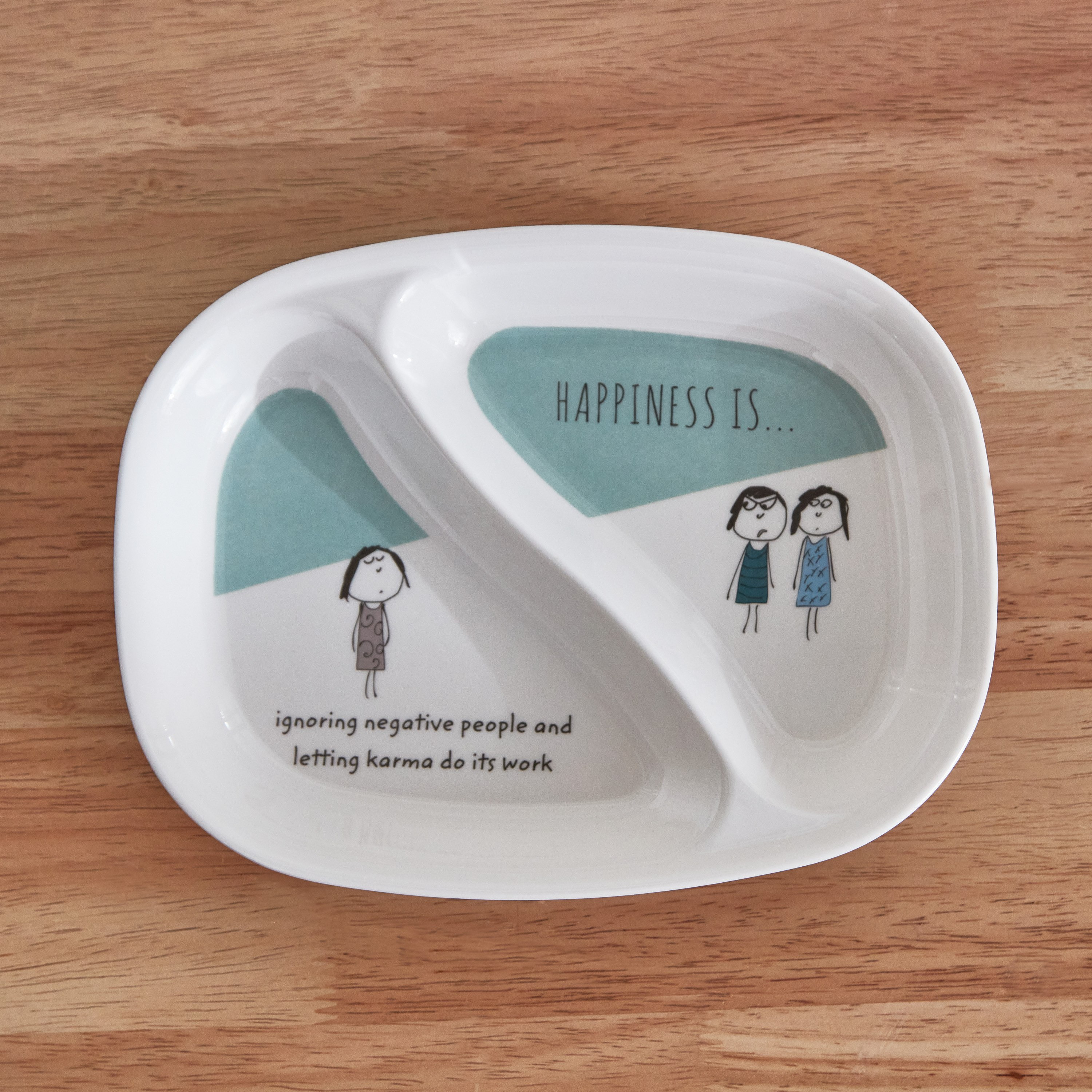 Shop Happiness is 2 Partition Plate 22 cm Online Homebox UAE