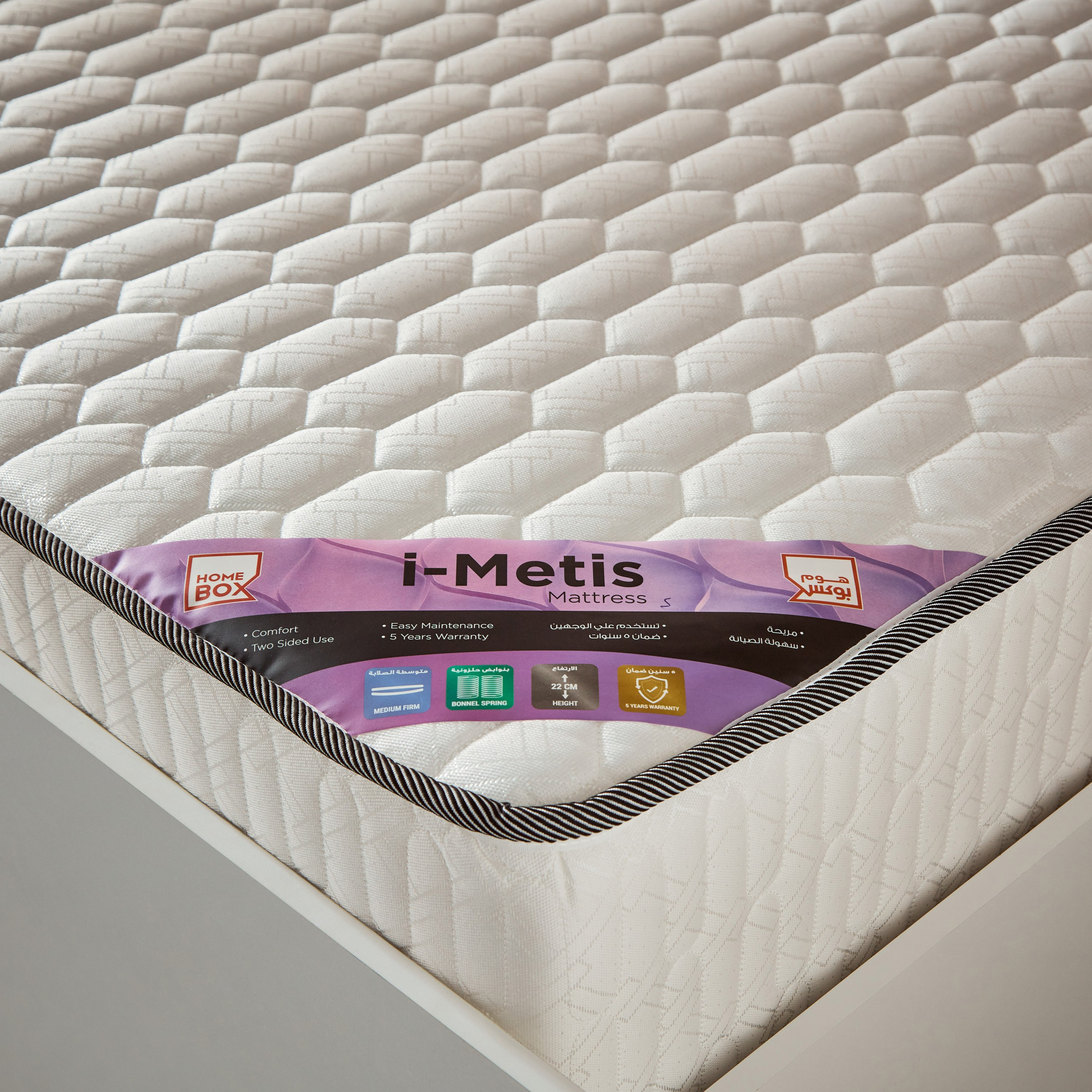 SleepNest iMetis Medium Firm Side Foam Encased Bonnell Spring Single Mattress - 90x190x22 cm-hbxfurniture-bedroom-mattresses-single-image-5