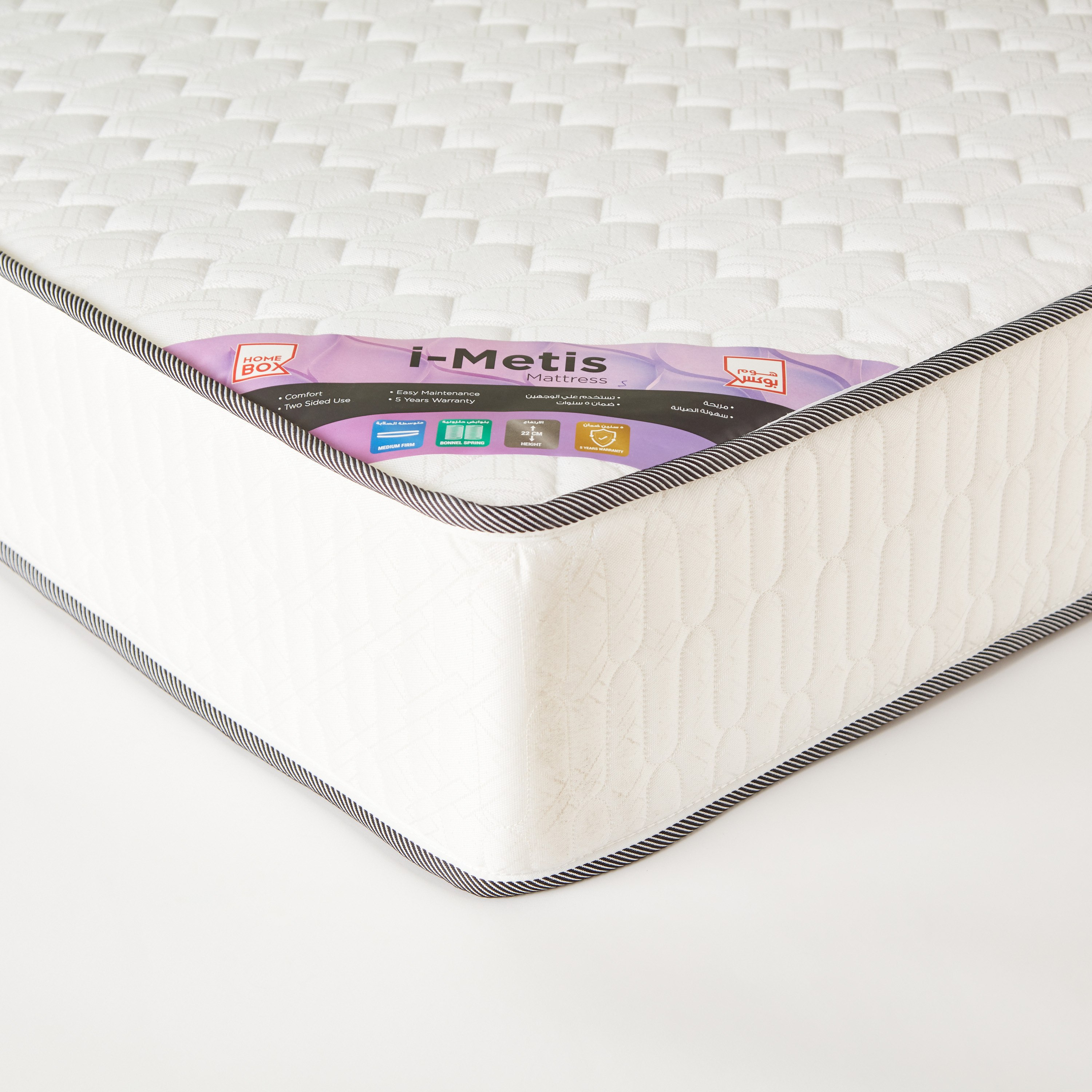 SleepNest iMetis Medium Firm Side Foam Encased Bonnell Spring Single Mattress - 90x190x22 cm-hbxfurniture-bedroom-mattresses-single-image-8
