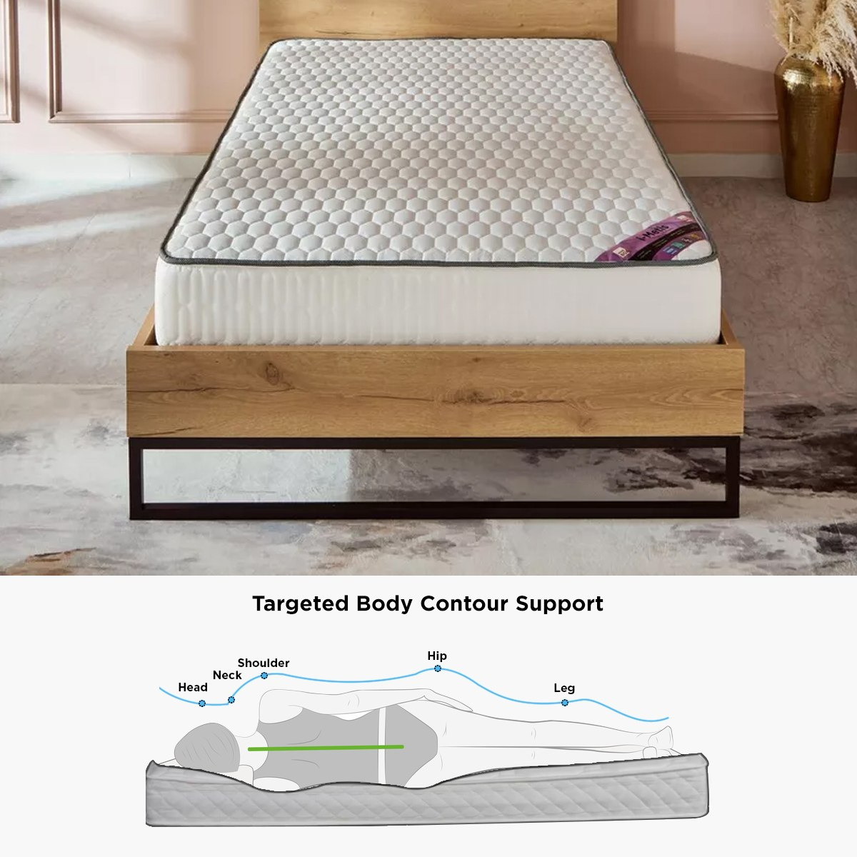 SleepNest iMetis Medium Firm Side Foam Encased Bonnell Spring Queen Mattress - 160x200x22 cm-hbxbedroom-mattresses-queen-image-9