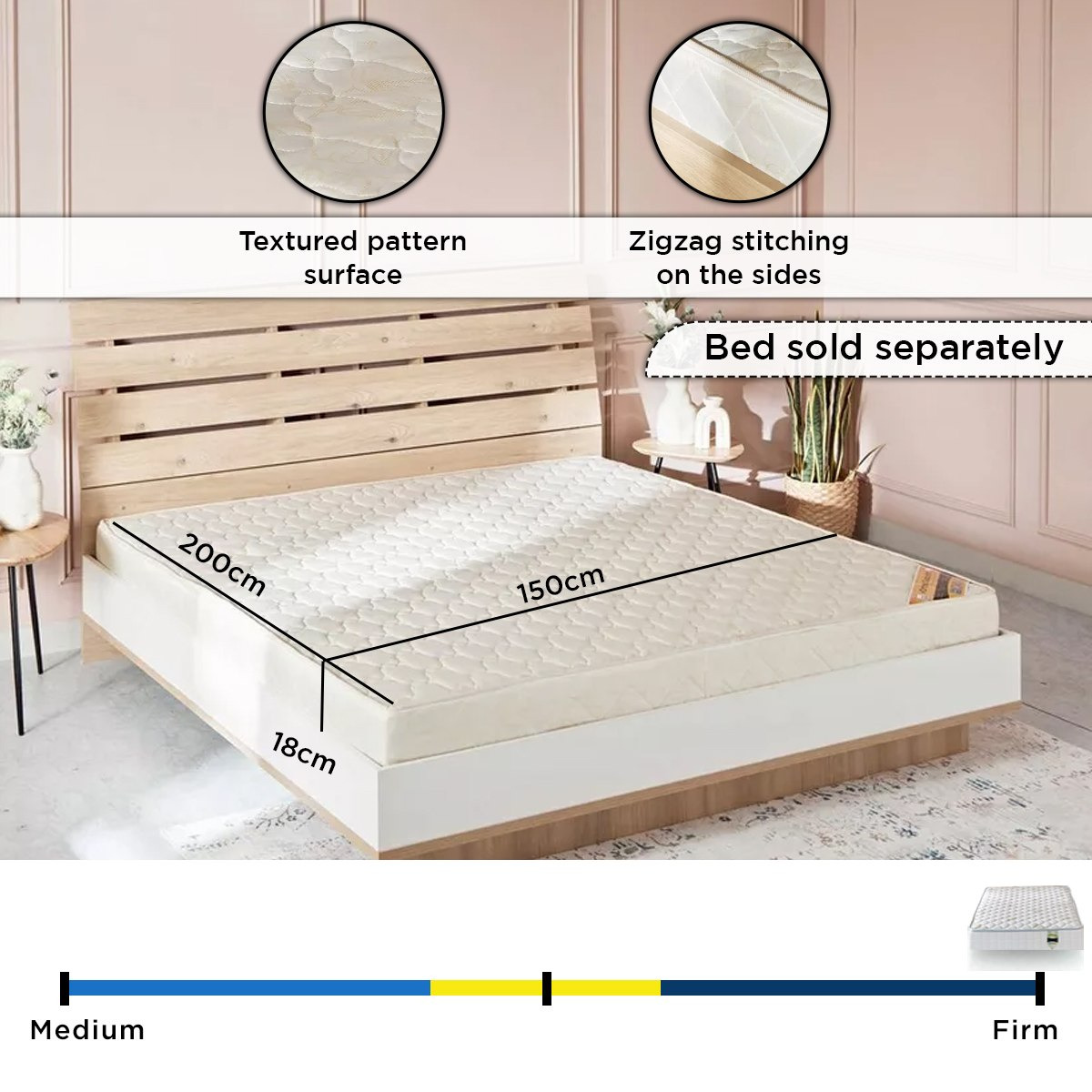 مرتبة كوين بإسفنج مجدد من سليب إيز آي أورثو سبّورت فيرم - 150x200x18 سم-hbxbedroom-mattresses-queen-image-7