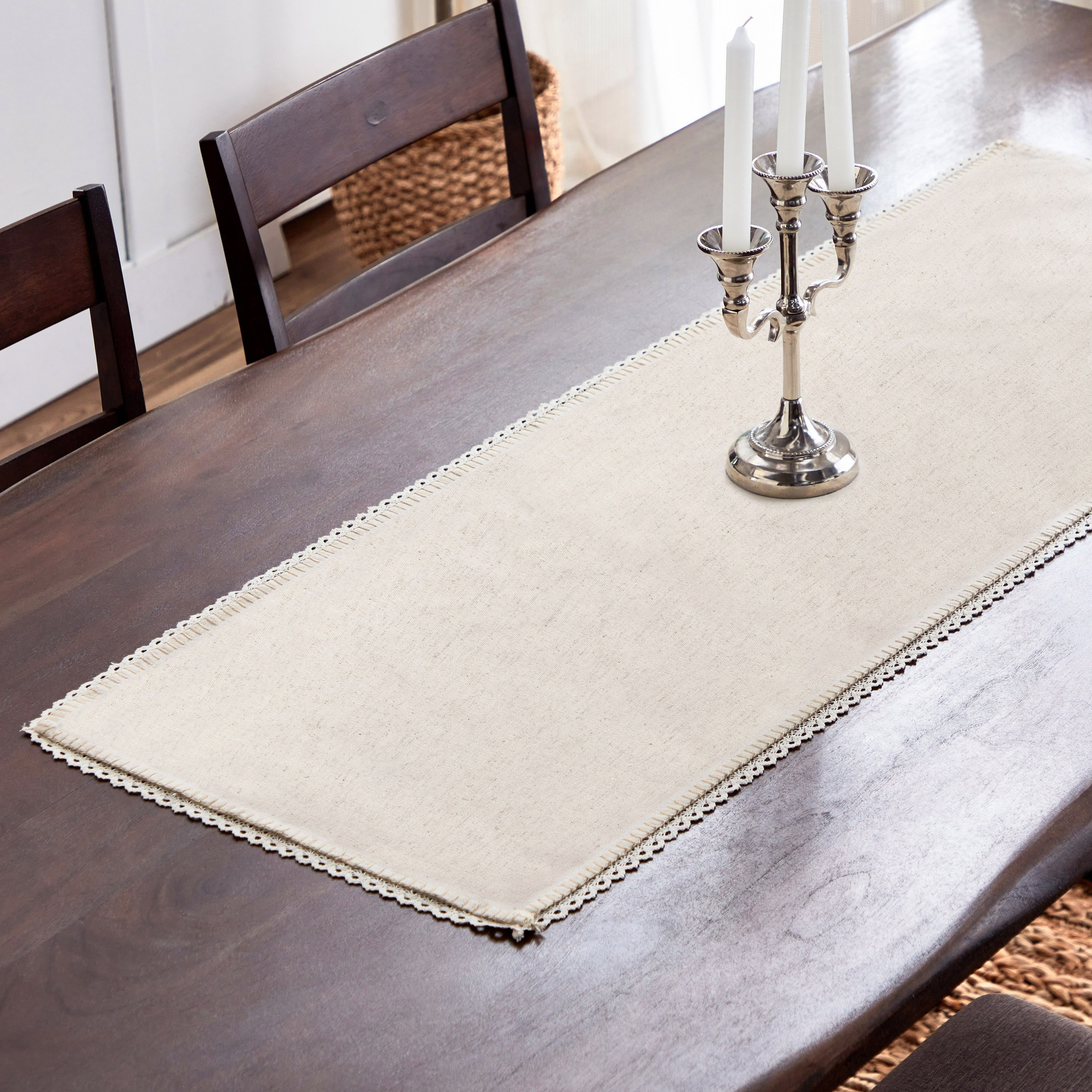 مفرش طاولة دانتيل طبيعي من ناتوريو - 40x120 سم-hbxdecorandfurnishings-homefurnishings-tablelinens-image-1