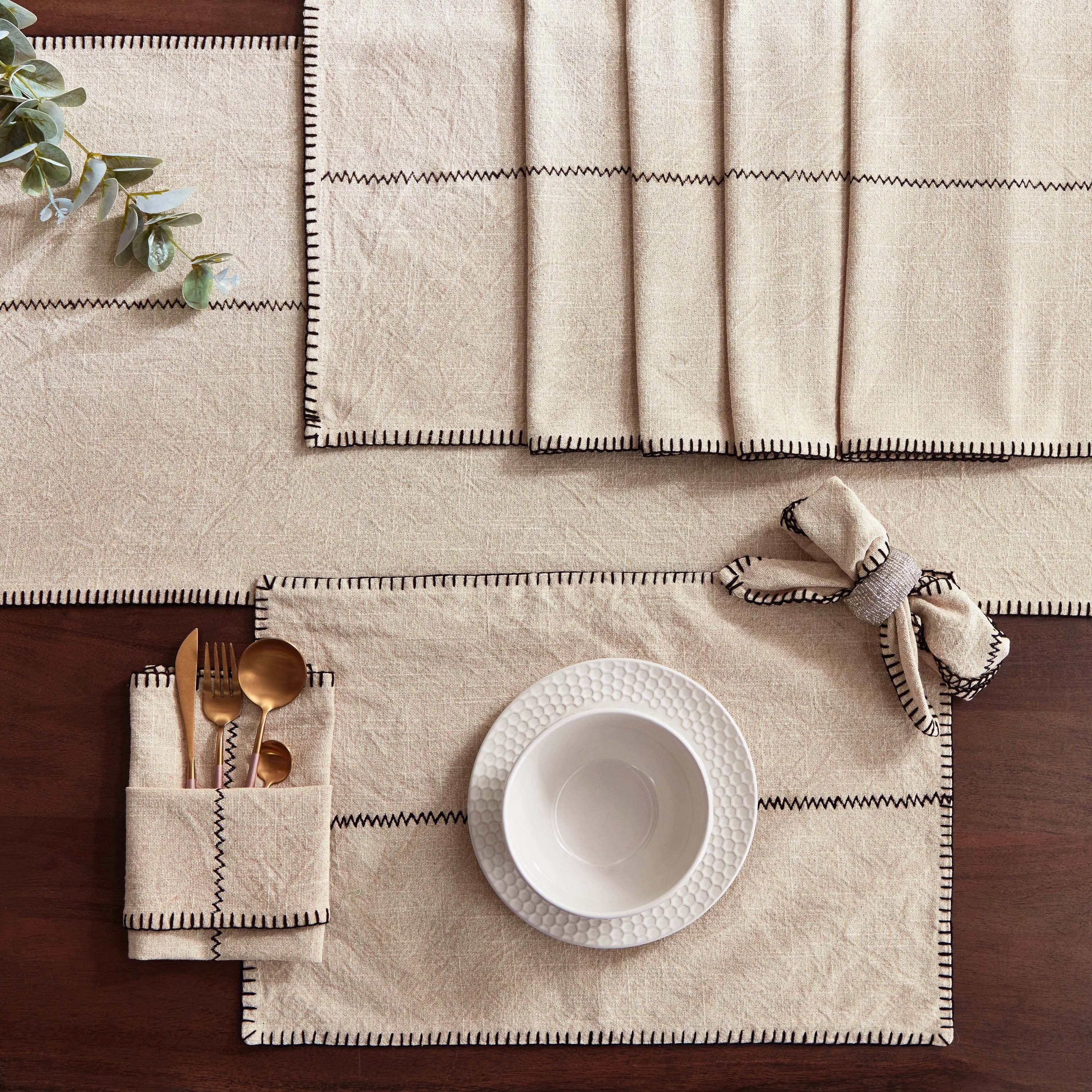 Naturio 2-Piece Stitch Natural Napkin Set - 40x40 cm-hbxdecorandfurnishings-homefurnishings-tablelinens-image-5