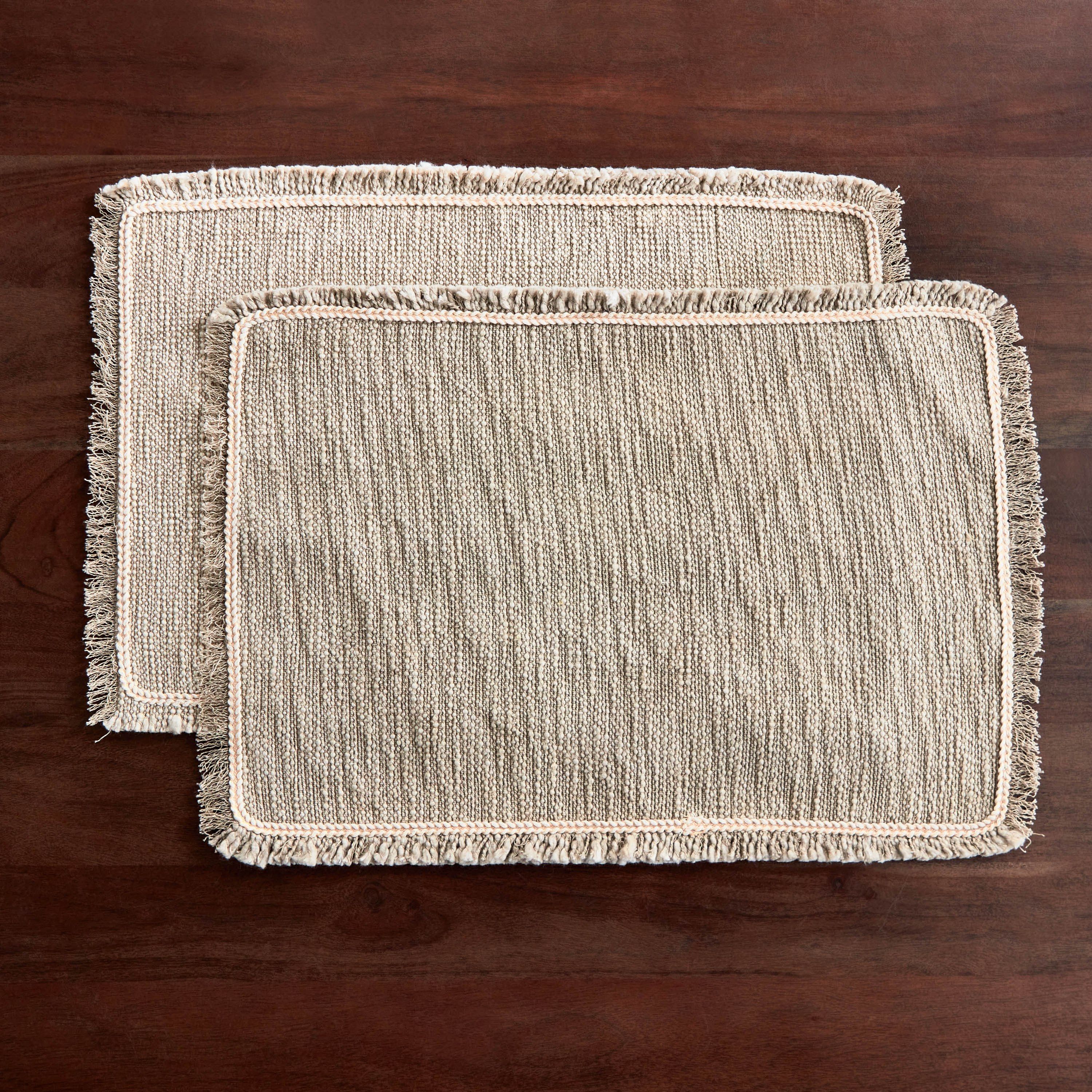 Naturio Slub 2-Piece Table Placemat Set - 33x48 cm-hbxdecorandfurnishings-homefurnishings-tablelinens-image-1