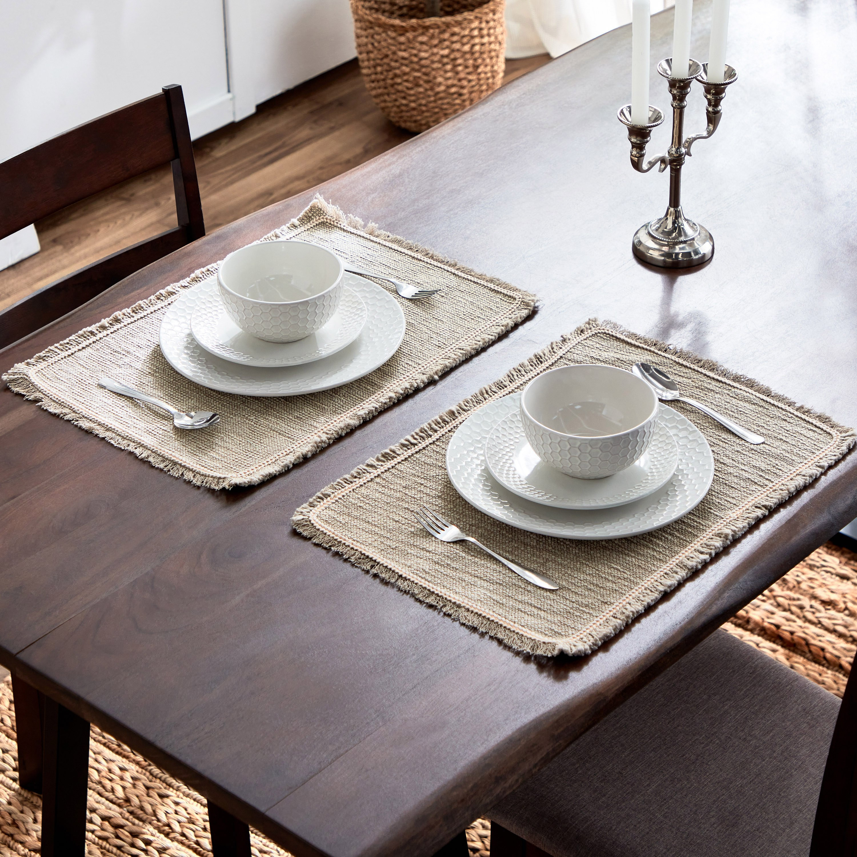 Naturio Slub 2-Piece Table Placemat Set - 33x48 cm-hbxdecorandfurnishings-homefurnishings-tablelinens-image-4