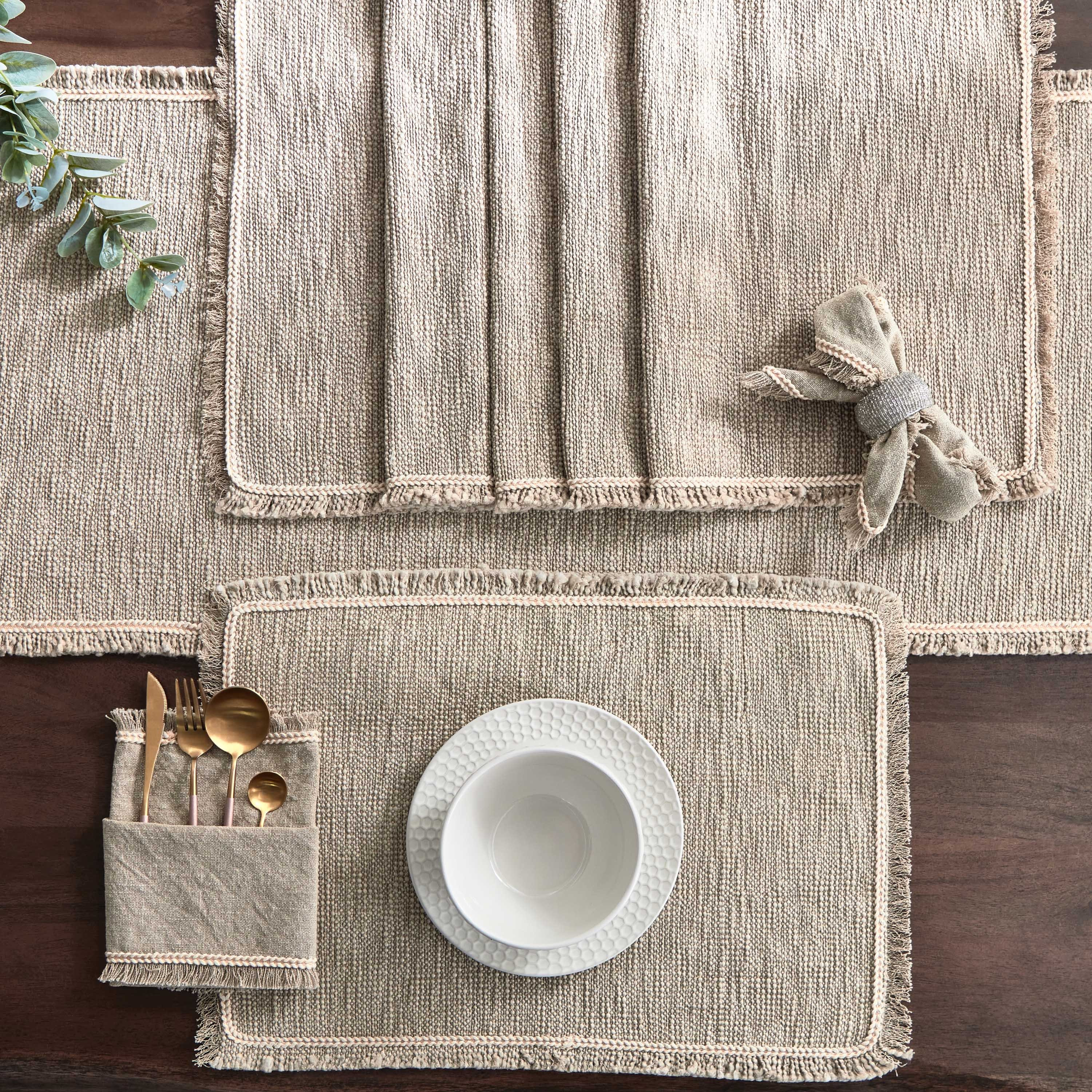 Naturio Slub 2-Piece Table Placemat Set - 33x48 cm-hbxdecorandfurnishings-homefurnishings-tablelinens-image-5