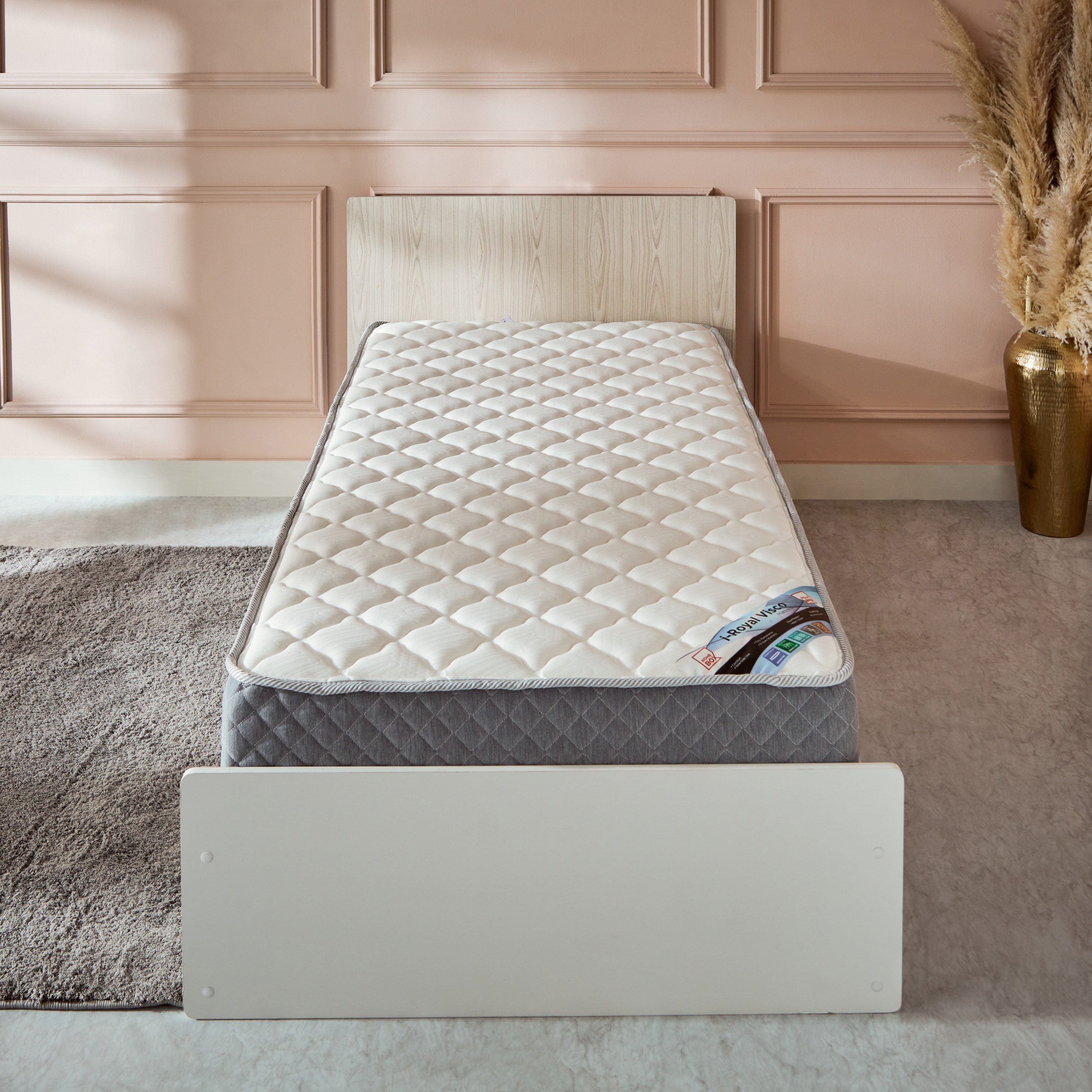 SleepLuxe iRoyal Visco Knitted Breathable Fabric Medium Firm Pocket Spring Mattress - 90x190x25 cm-hbxfurniture-bedroom-mattresses-single-image-3