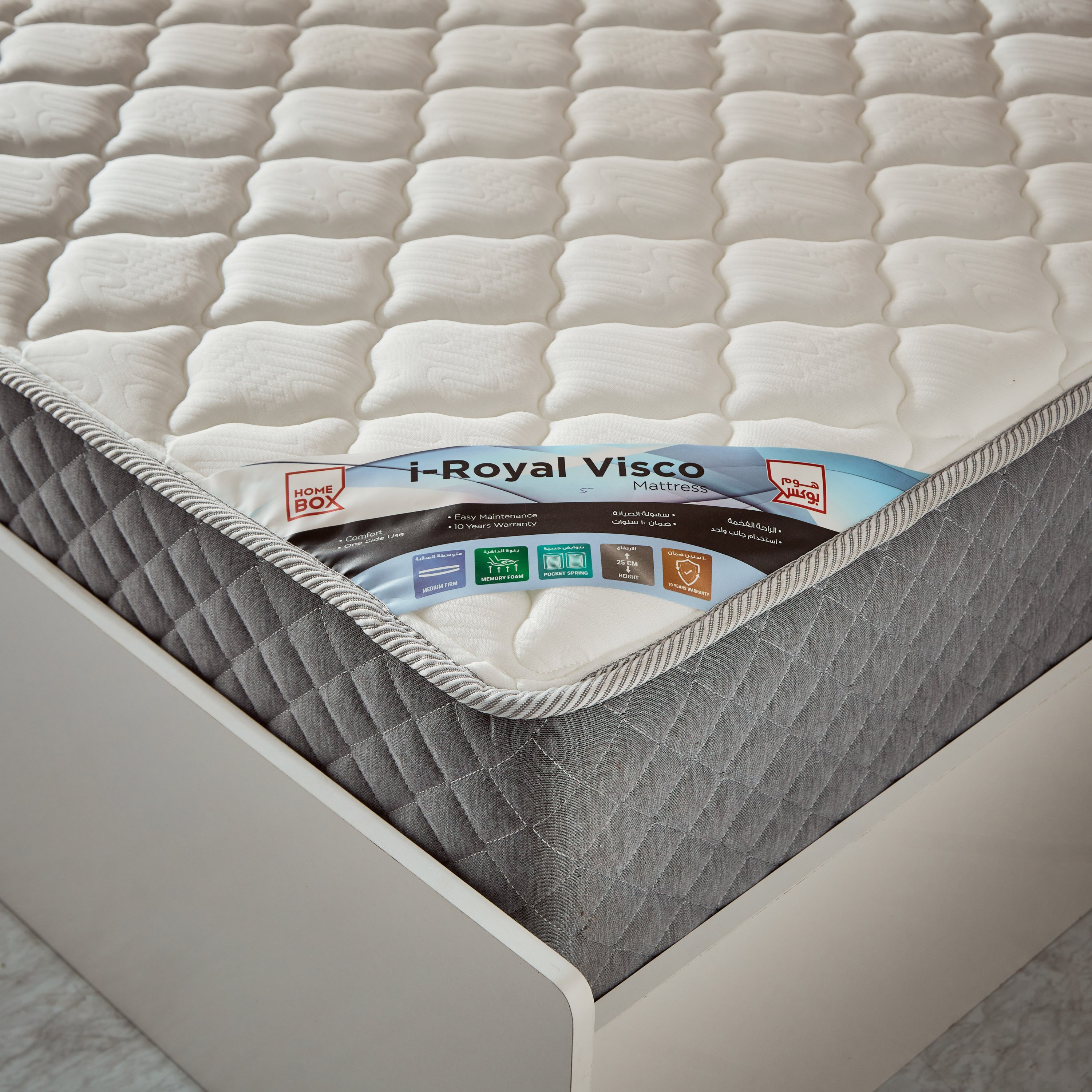 SleepLuxe iRoyal Visco Knitted Breathable Fabric Medium Firm Pocket Spring Mattress - 90x190x25 cm-hbxfurniture-bedroom-mattresses-single-image-5
