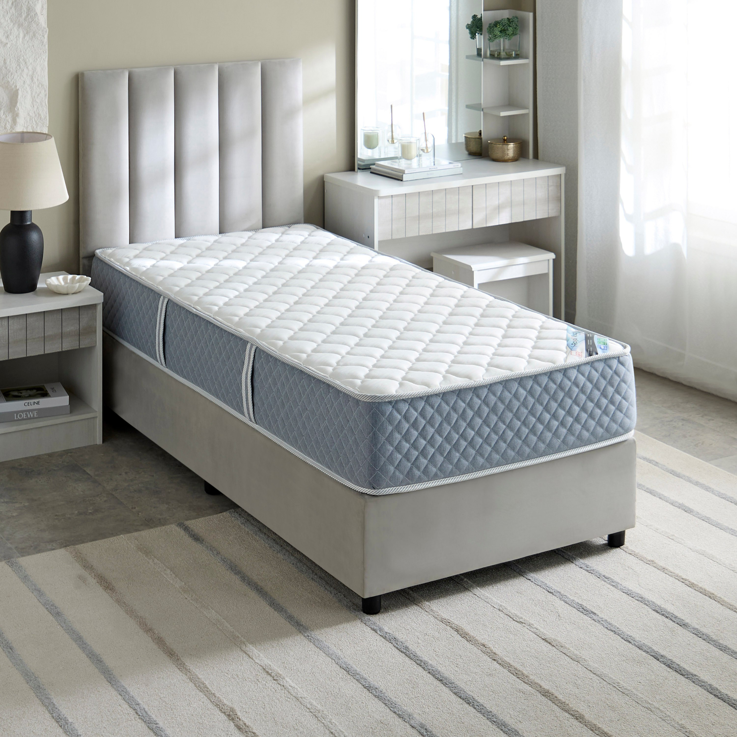 SleepLuxe iRoyal Visco Knitted Breathable Fabric Medium Firm Pocket Spring Mattress - 90x200x25 cm-hbxfurniture-bedroom-mattresses-single-image-2
