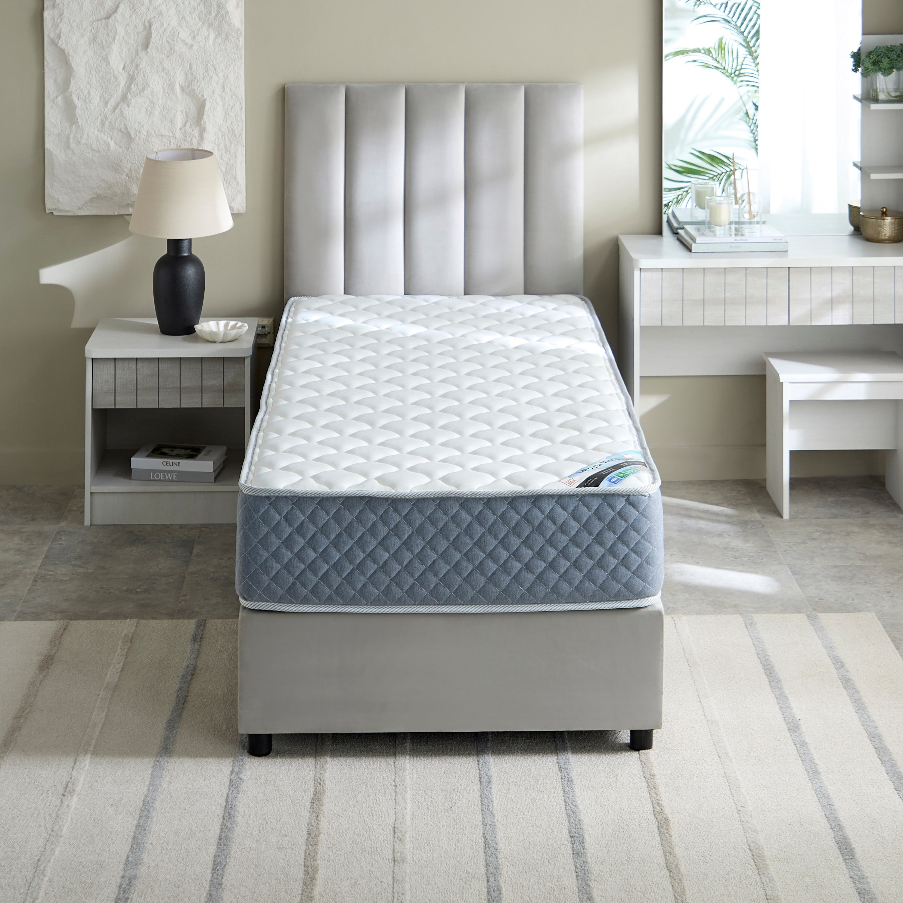 SleepLuxe iRoyal Visco Knitted Breathable Fabric Medium Firm Pocket Spring Mattress - 90x200x25 cm-hbxfurniture-bedroom-mattresses-single-image-3