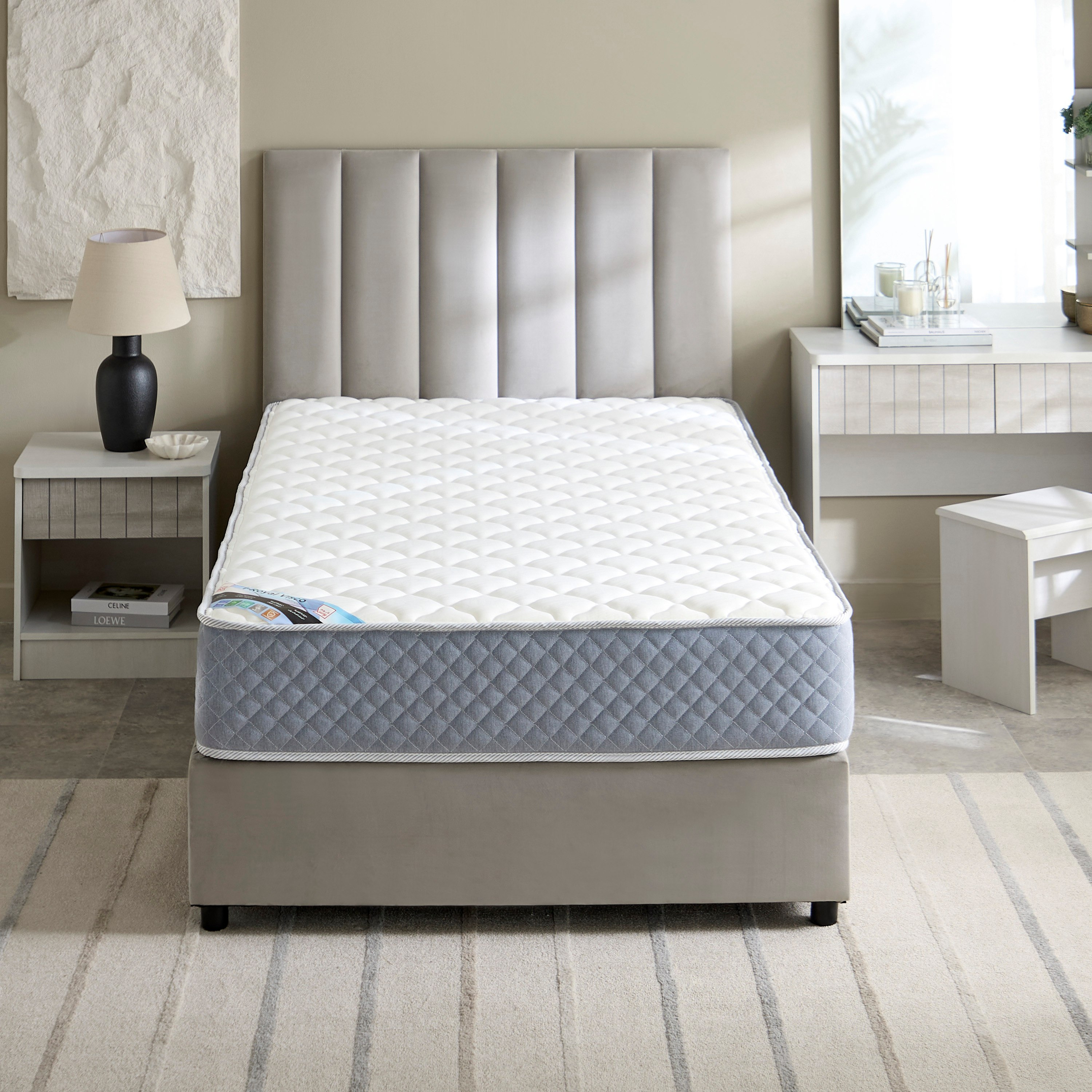 SleepLuxe iRoyal Visco Knitted Breathable Fabric Medium Firm Pocket Spring Mattress - 120x200x25 cm-hbxfurniture-mattresses-twin-image-3
