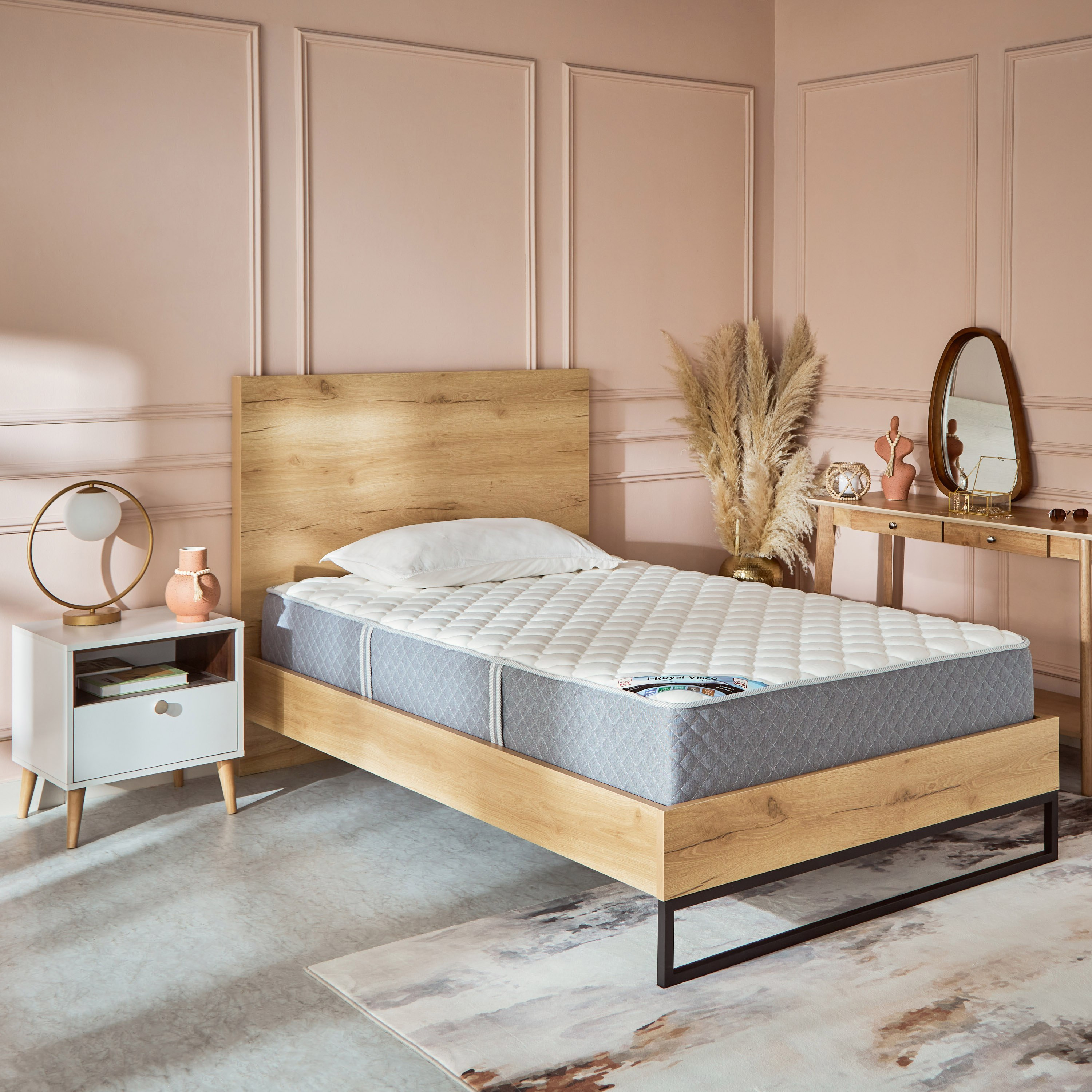 SleepLuxe iRoyal Visco Knitted Breathable Fabric Medium Firm Pocket Spring Mattress - 150x200x25 cm-hbxbedroom-mattresses-queen-image-9