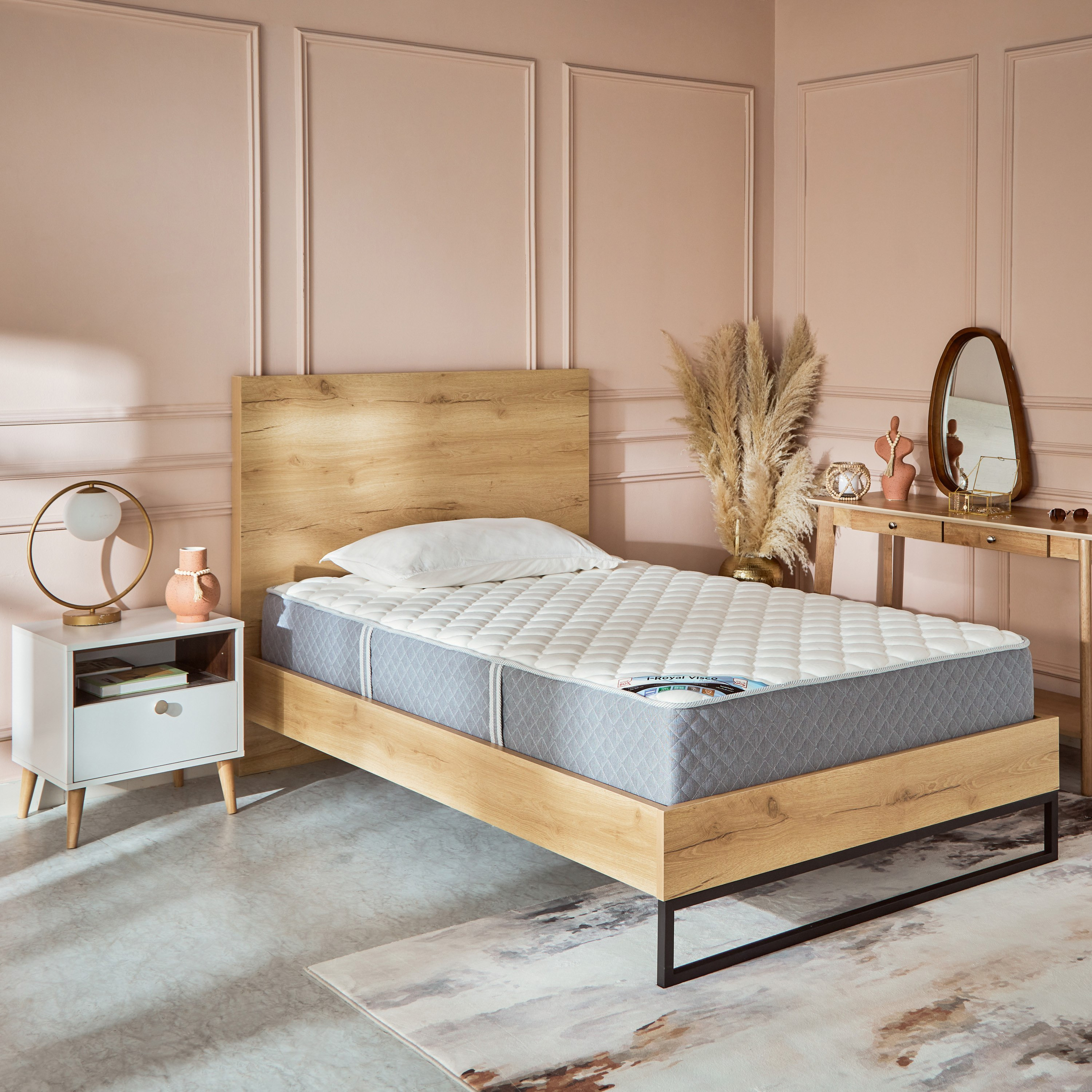 SleepLuxe iRoyal Visco Knitted Breathable Fabric Medium Firm Pocket Spring Mattress - 160x200x25 cm-hbxbedroom-mattresses-queen-image-9
