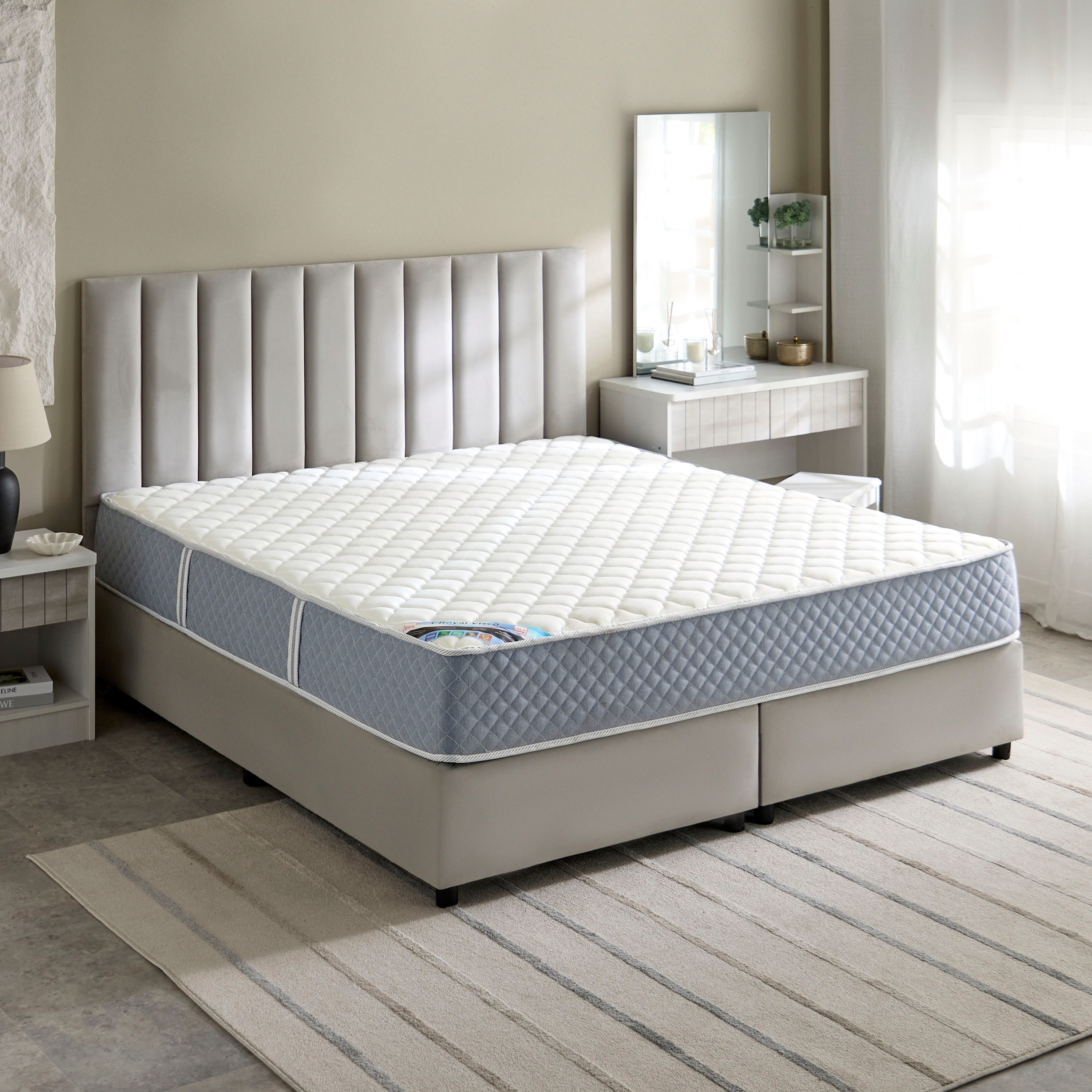 SleepLuxe iRoyal Visco Knitted Breathable Fabric Medium Firm Pocket Spring Mattress - 180x200x25 cm-hbxfurniture-mattresses-king-image-3