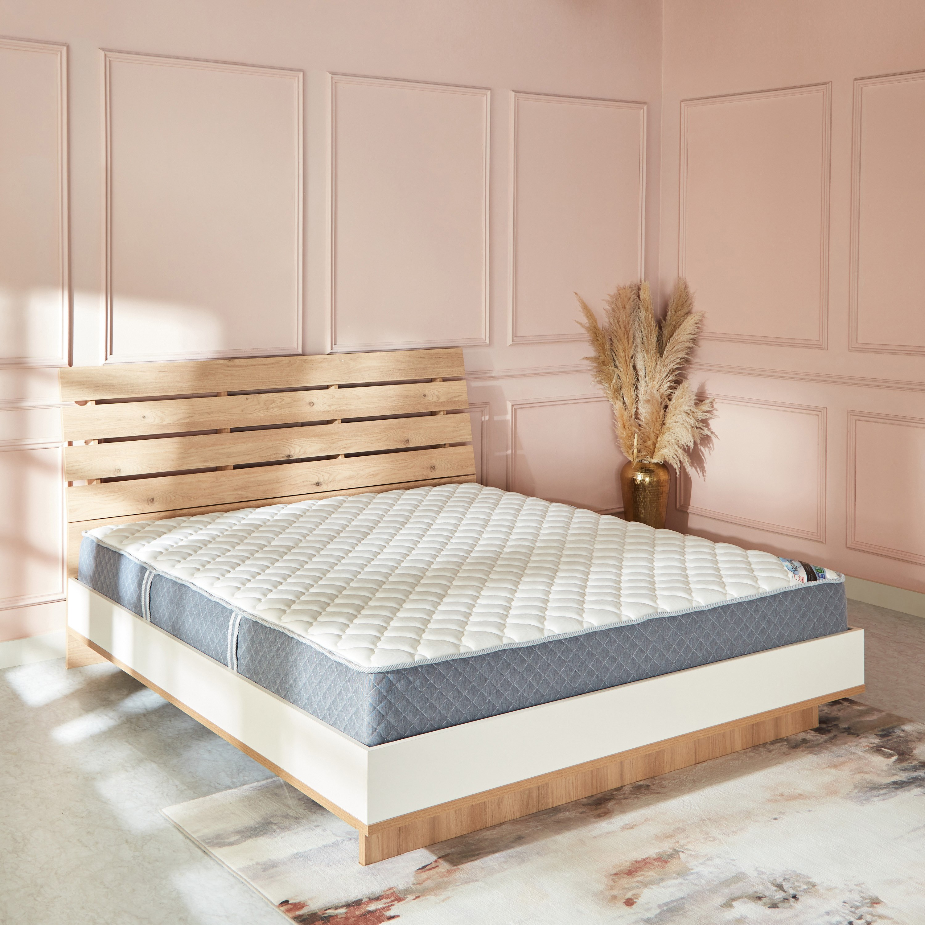 SleepLuxe iRoyal Visco Knitted Breathable Fabric Medium Firm Pocket Spring Mattress - 200x200x25 cm-hbxfurniture-mattresses-superking-image-2