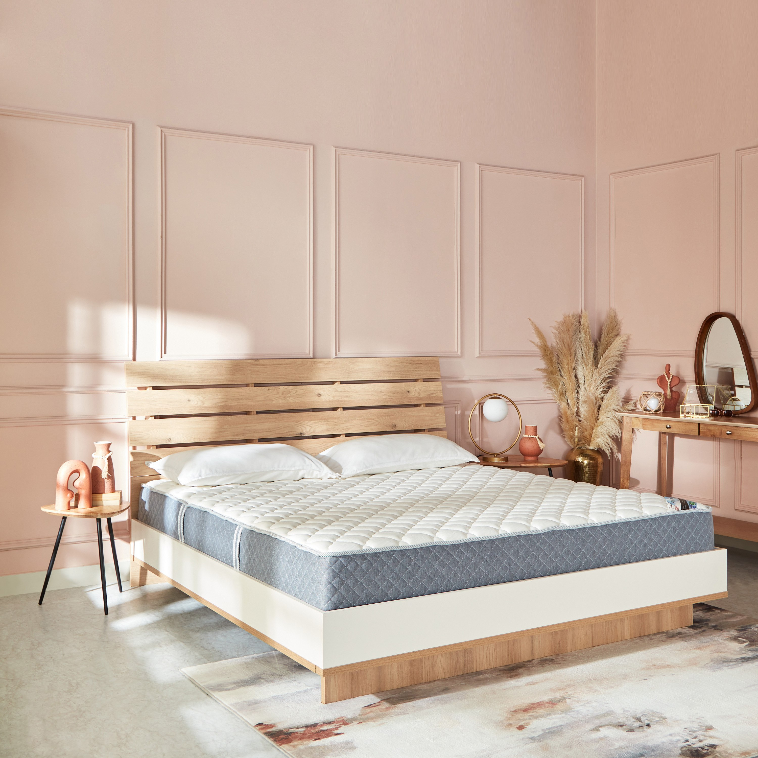 SleepLuxe iRoyal Visco Knitted Breathable Fabric Medium Firm Pocket Spring Mattress - 200x200x25 cm-hbxfurniture-mattresses-superking-image-9