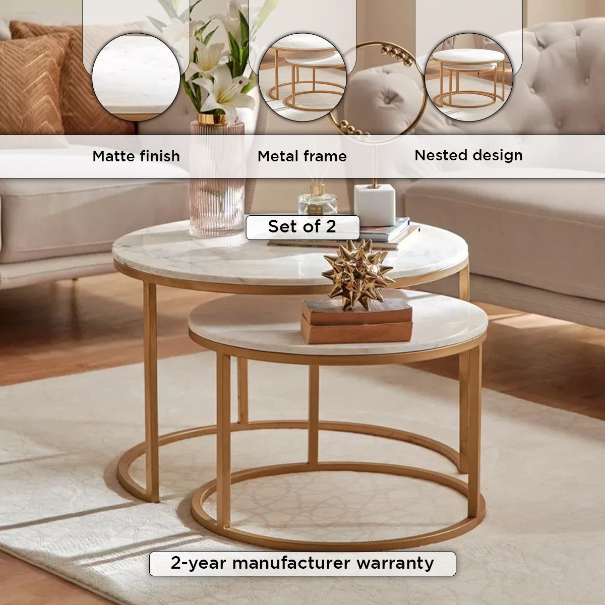 Cavon Keya NXT Marble Top Coffee Table - Set of 2-PROMO_HB_UAE_HBX10_280126-image-4