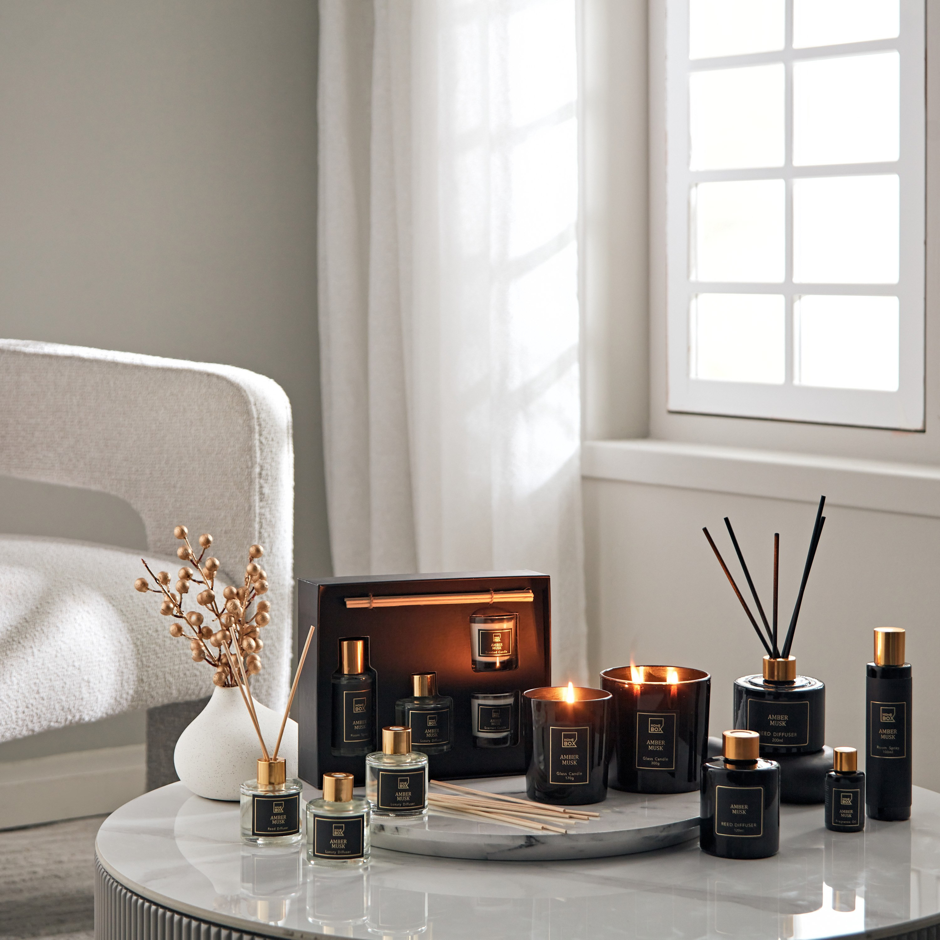 Rabia  Amber Musk Jar Candle with Lid - 170 gms-hbxlivingroom-decorandaccessories-candles-image-4