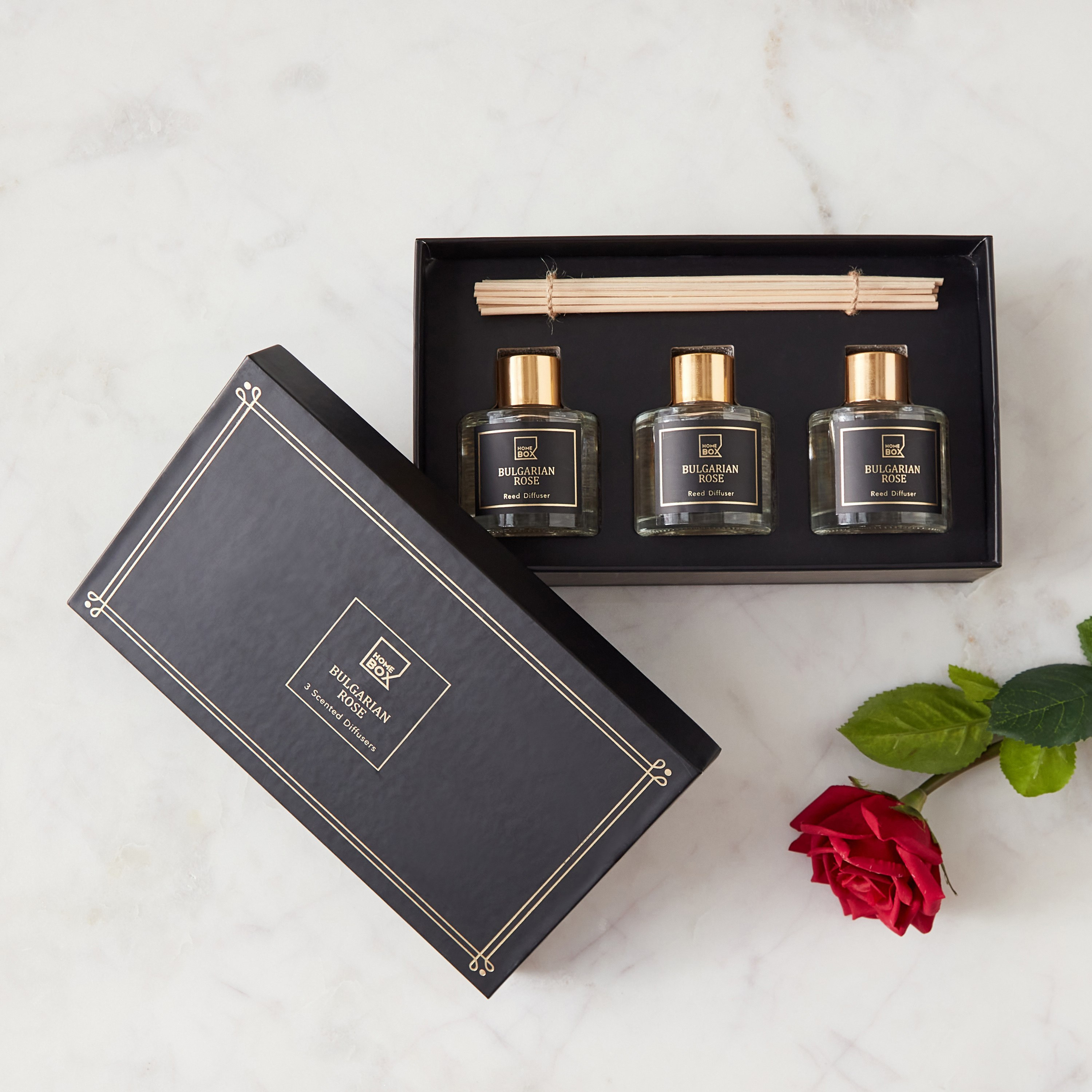 طقم موزع عطور أعواد برائحة الورد البلغاري 3 قطع - رابيا- 50 مل-PROMO_HB_AE_B2G2_011025-image-1