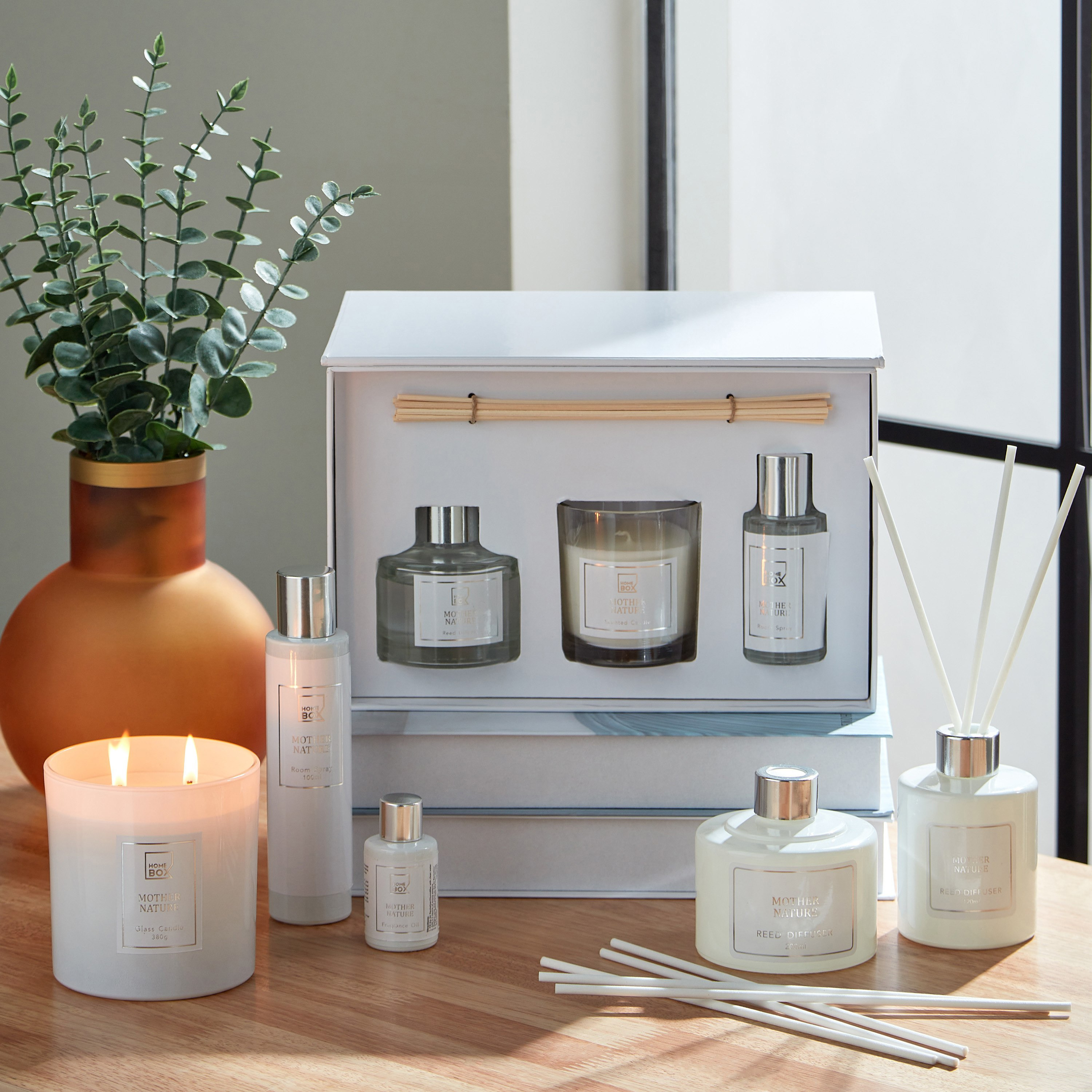 طقم هدايا معطر المنزل الطبيعة الأم من أبيض-hbxdecorandfurnishings-homefragrance-roomfreshnersandaromamist-image-5