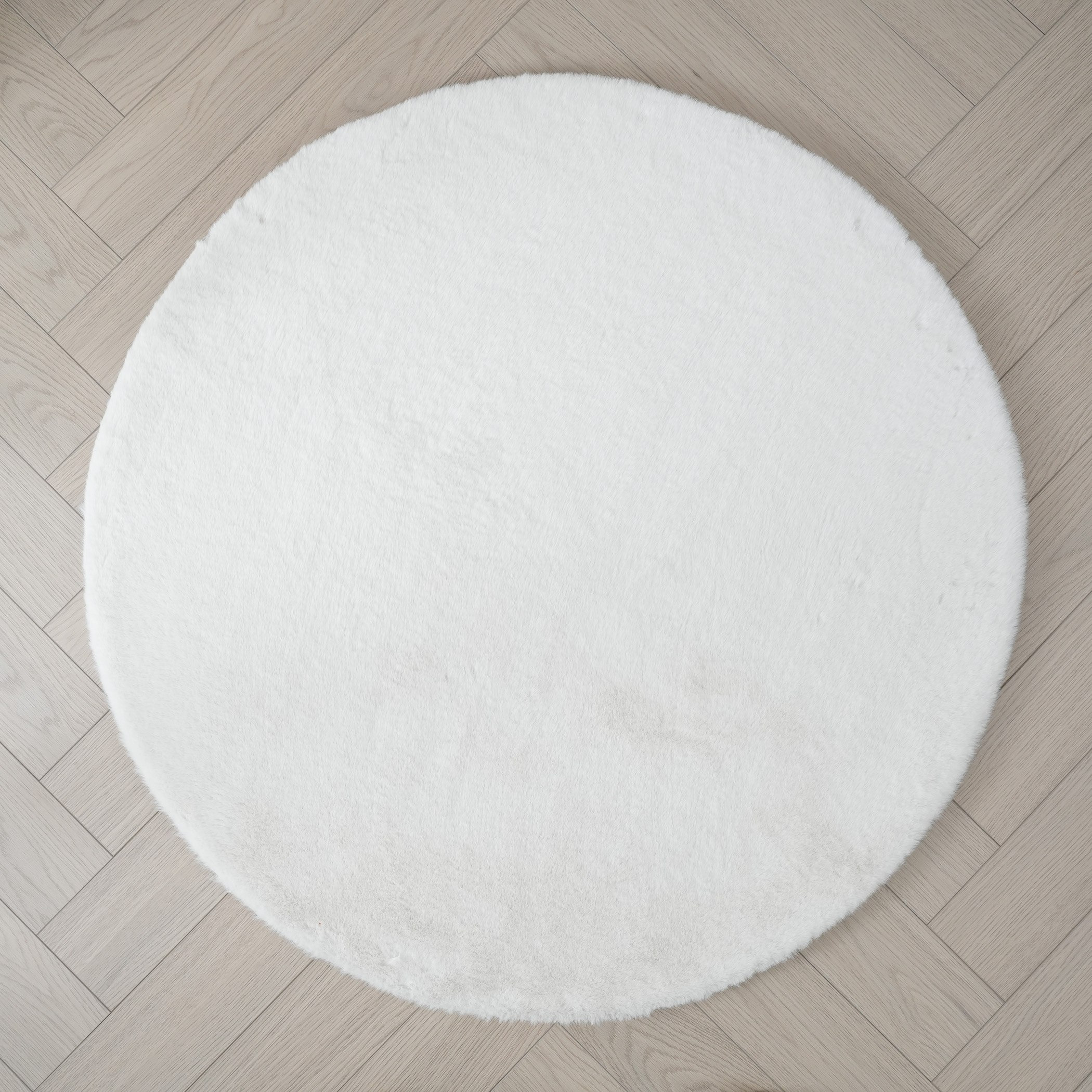 Faux Rabbit Fur Round Rug - 90 cm-hbxdecorandfurnishings-floorcoverings-rugs-image-2