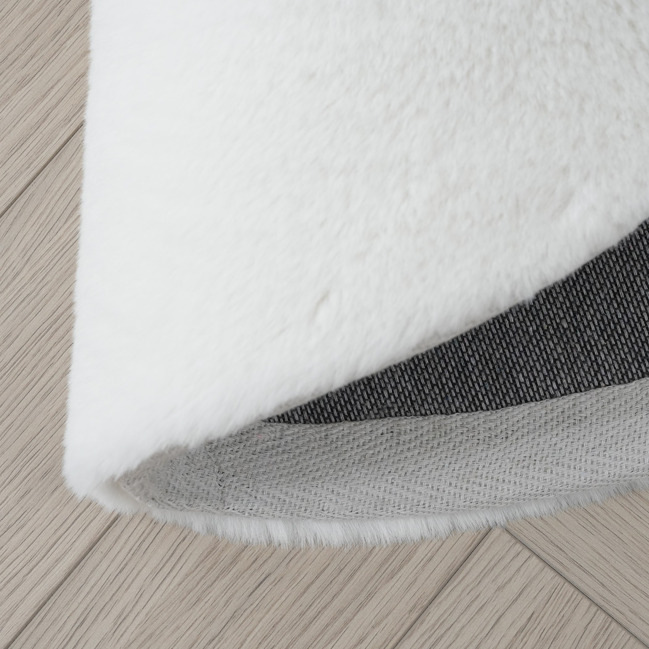 Faux Rabbit Fur Round Rug - 90 cm-hbxdecorandfurnishings-floorcoverings-rugs-image-4