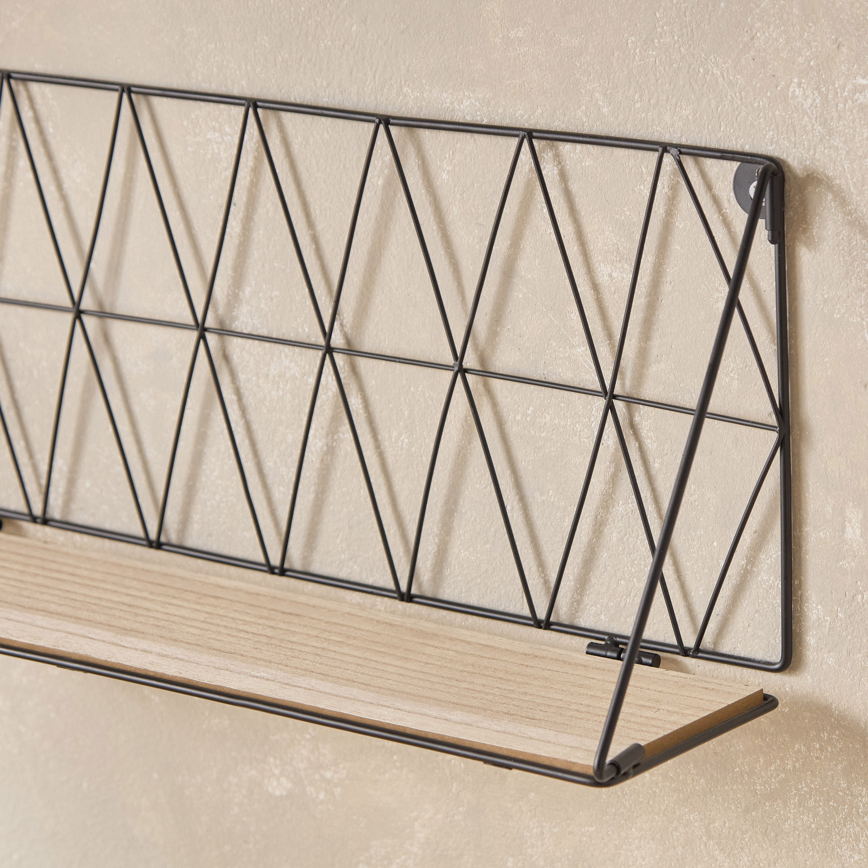 Sera Foldable Metal Wall Shelf with MDF Board - 48x13x20 cm-hbxfurniture-mediaunitsandstorage-wallshelves-image-3