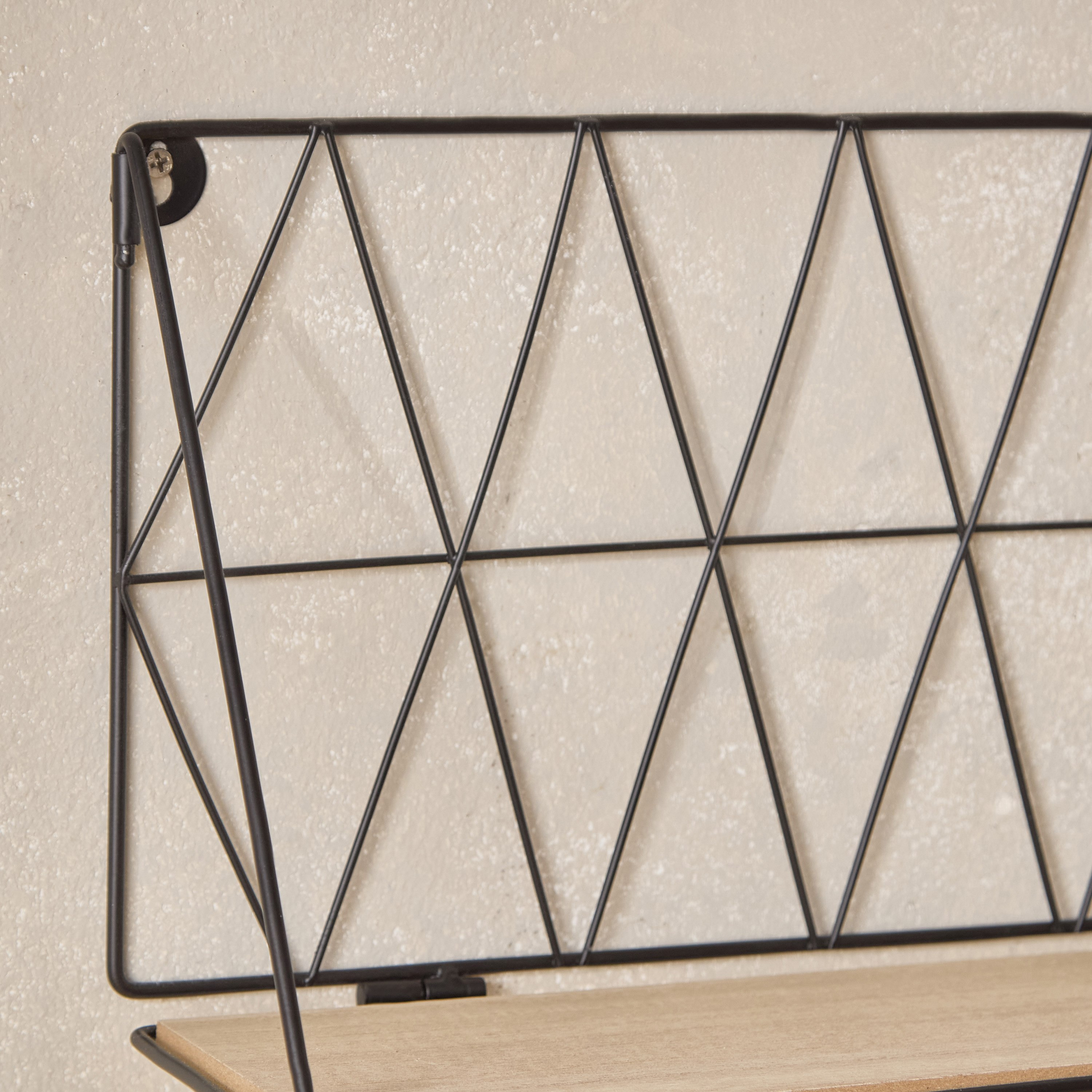 Sera Foldable Metal Wall Shelf with MDF Board - 48x13x20 cm-hbxfurniture-mediaunitsandstorage-wallshelves-image-4