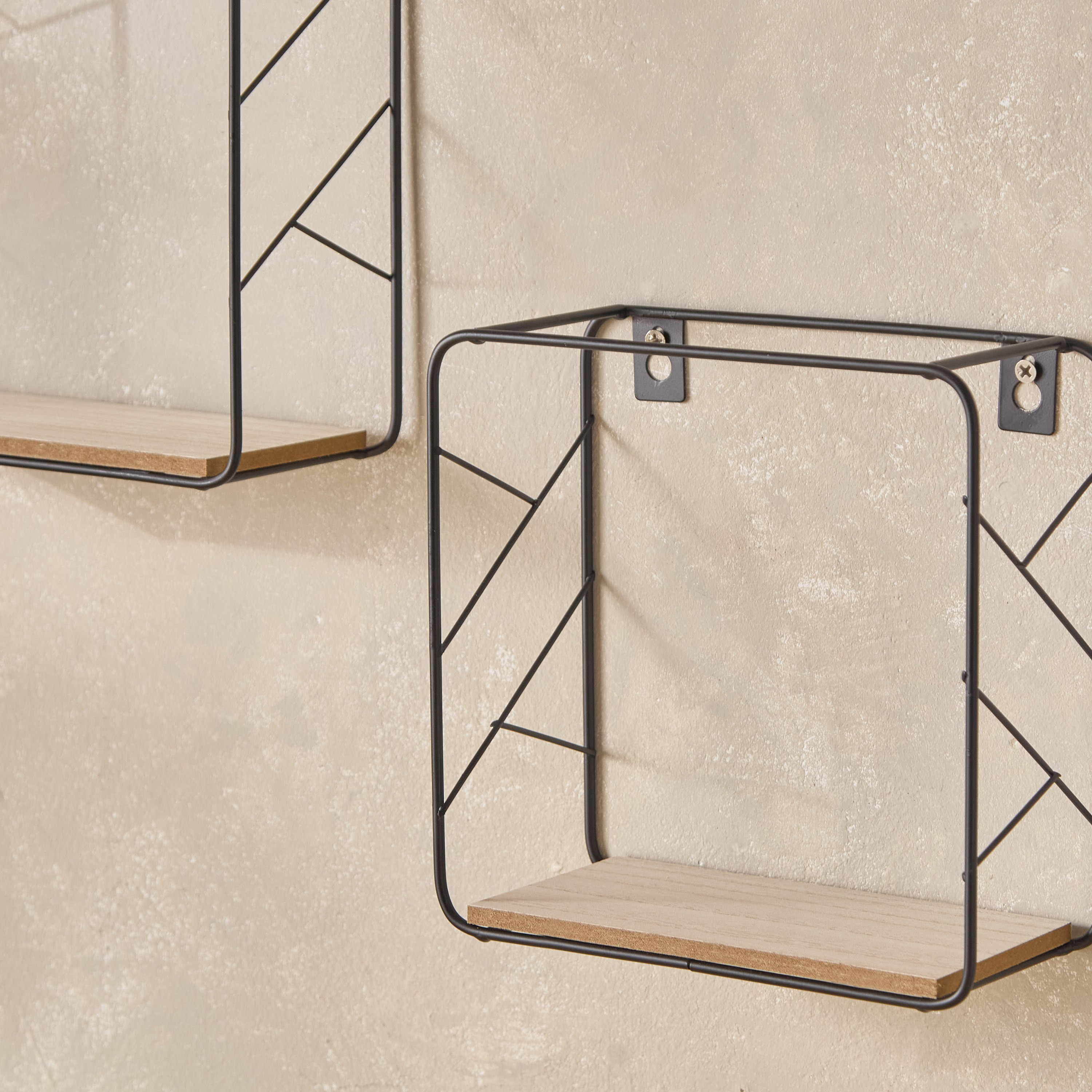 طقم رف حائط معدن مع ألواح ليفية قطعتين من سيرا-hbxfurniture-mediaunitsandstorage-wallshelves-image-3