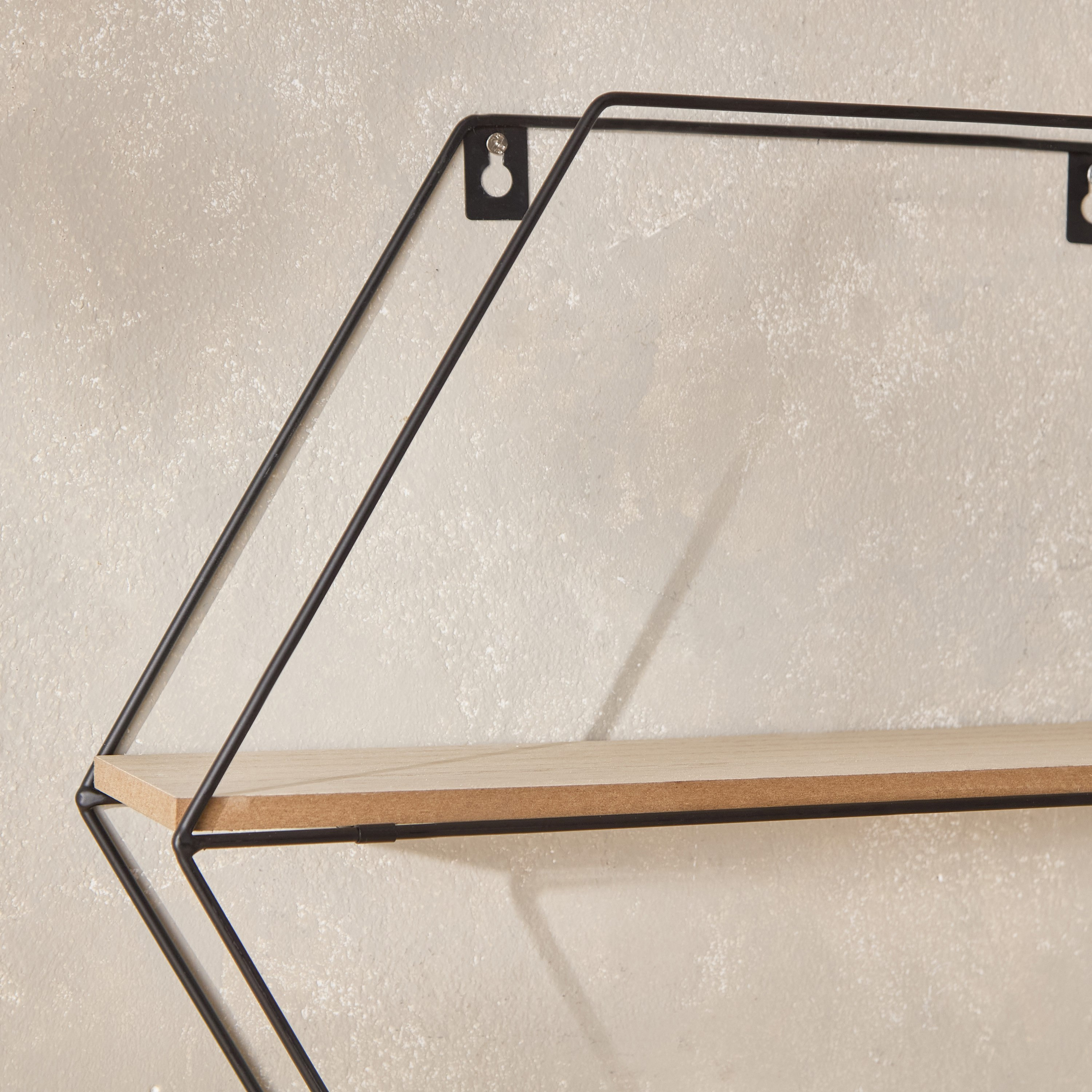 Sera Foldable Metal Wall Shelf with MDF Boards - 46x10x40 cm-hbxfurniture-mediaunitsandstorage-wallshelves-image-6