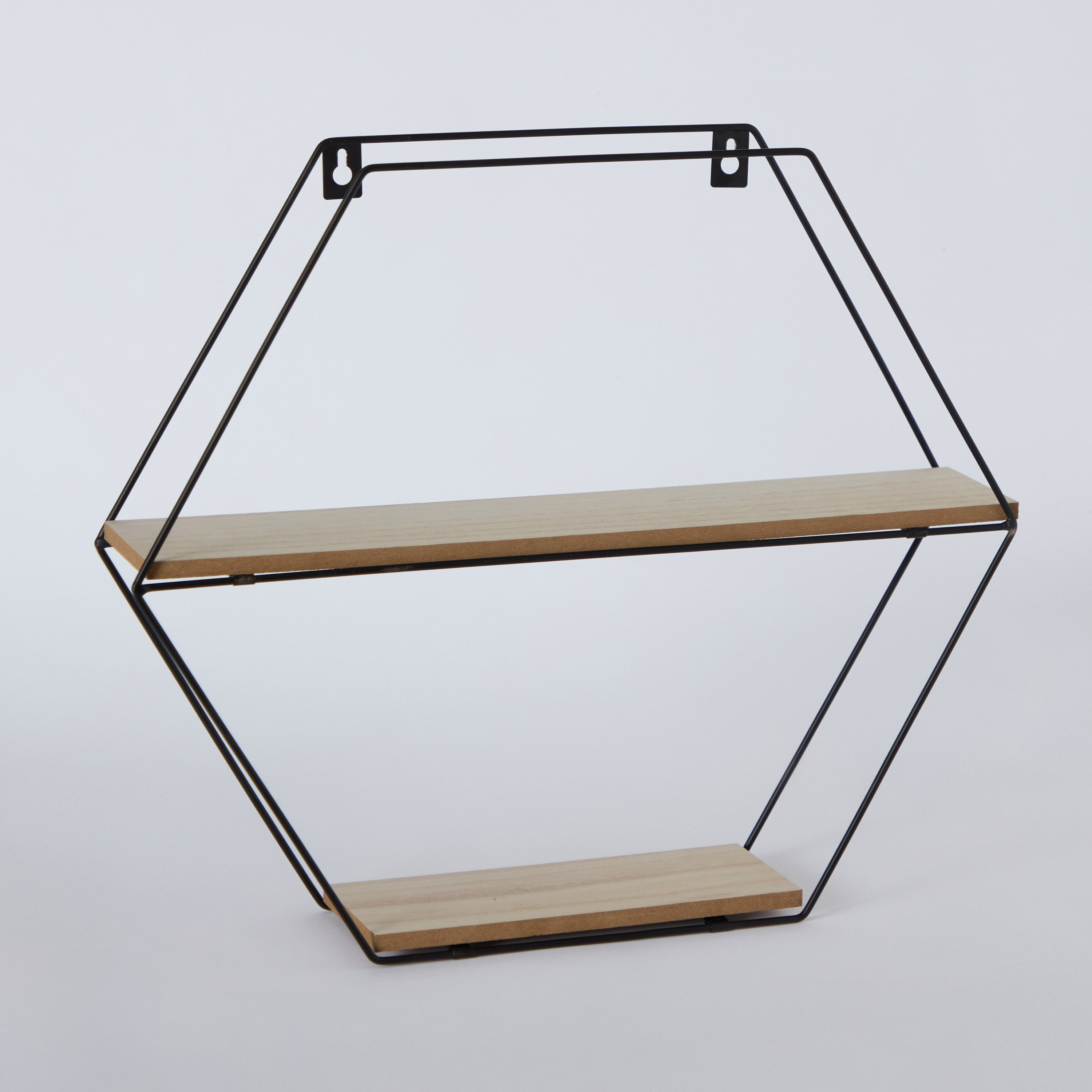 Sera Foldable Metal Wall Shelf with MDF Boards - 46x10x40 cm-hbxfurniture-mediaunitsandstorage-wallshelves-image-8
