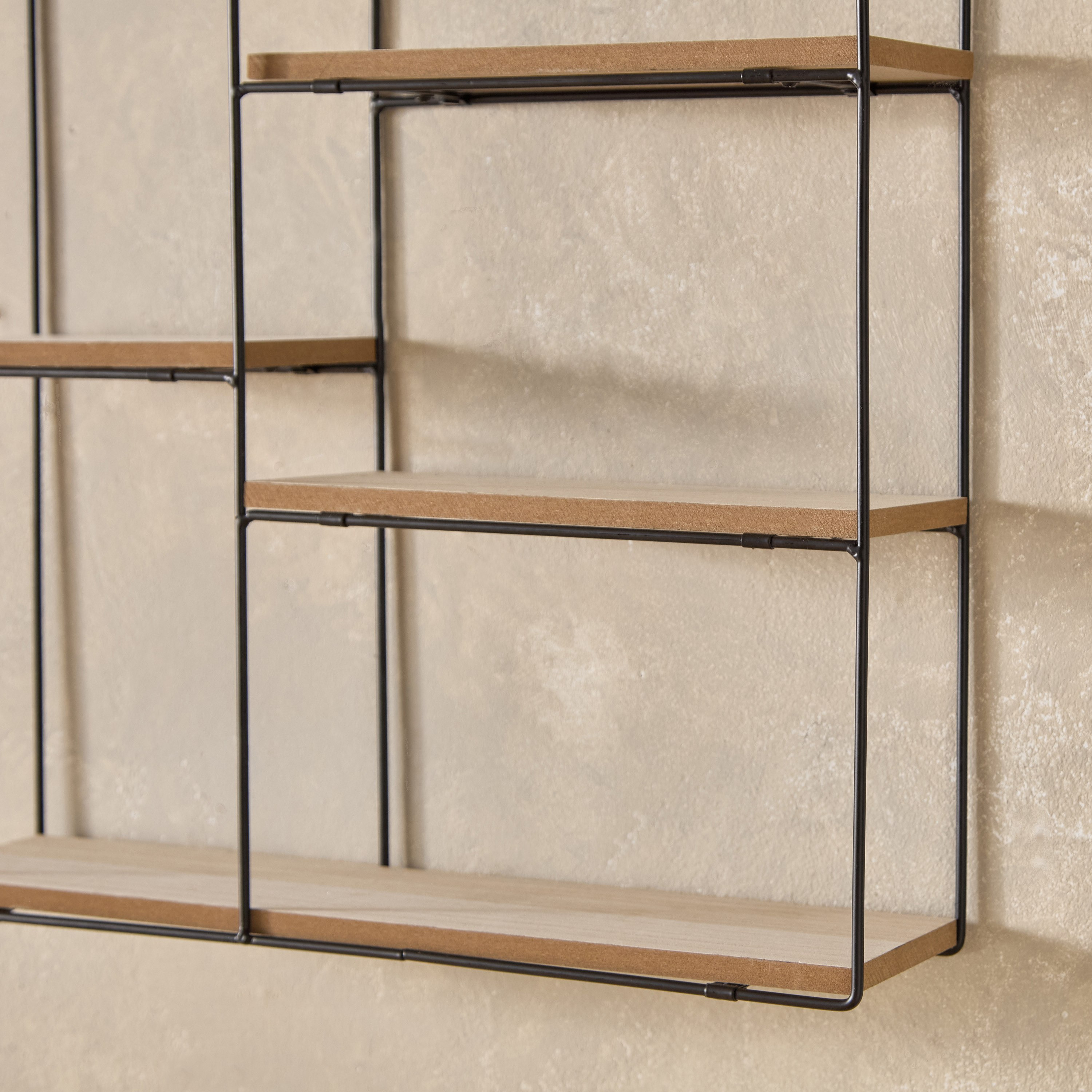 رف حائط معدن قابل للطي بألواح ليفية من سيرا - 40x10x40 سم-hbxfurniture-mediaunitsandstorage-wallshelves-image-3
