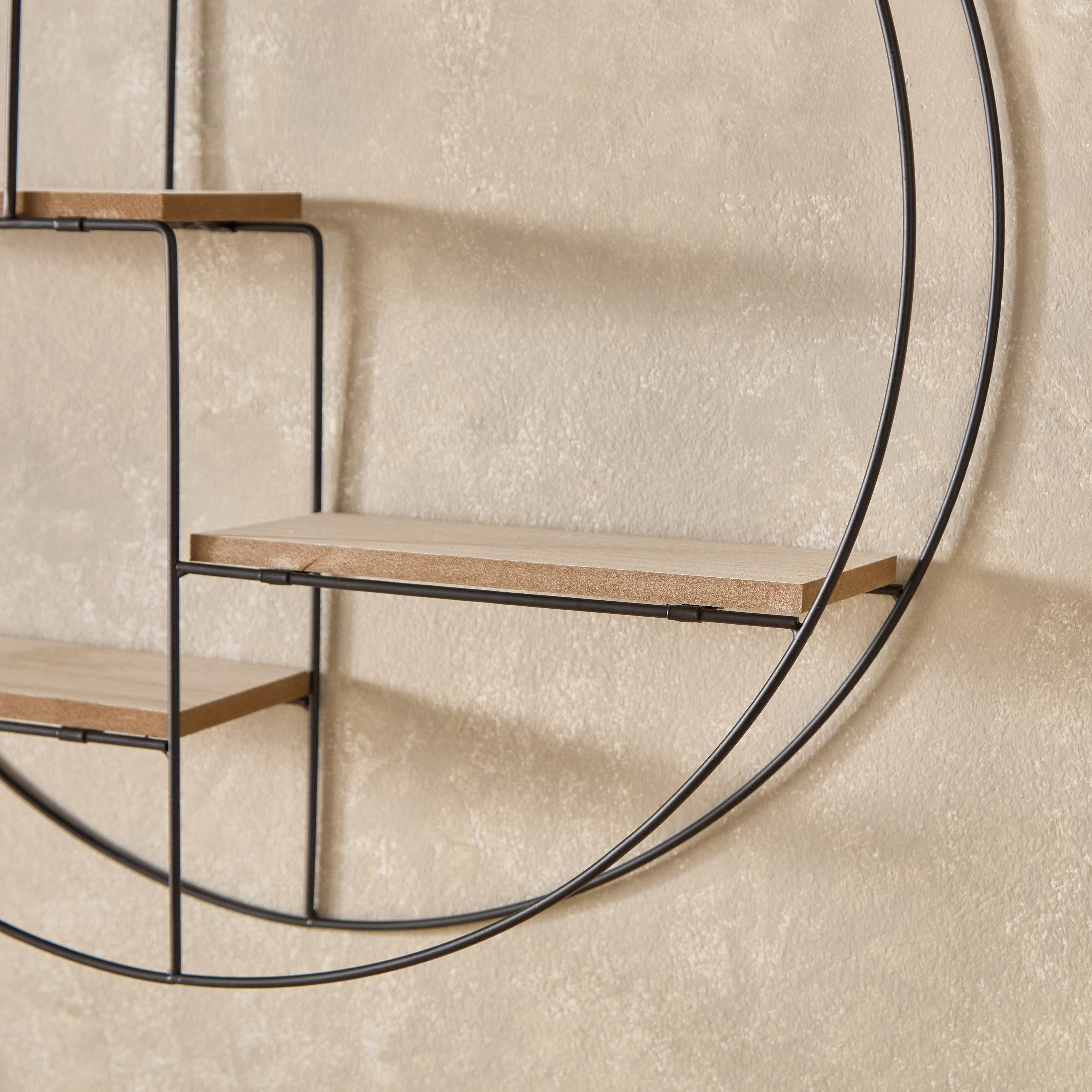 رف حائط معدن قابل للطي مع ألواح ليفية من سيرا - 50x10x50 سم-hbxfurniture-mediaunitsandstorage-wallshelves-image-3