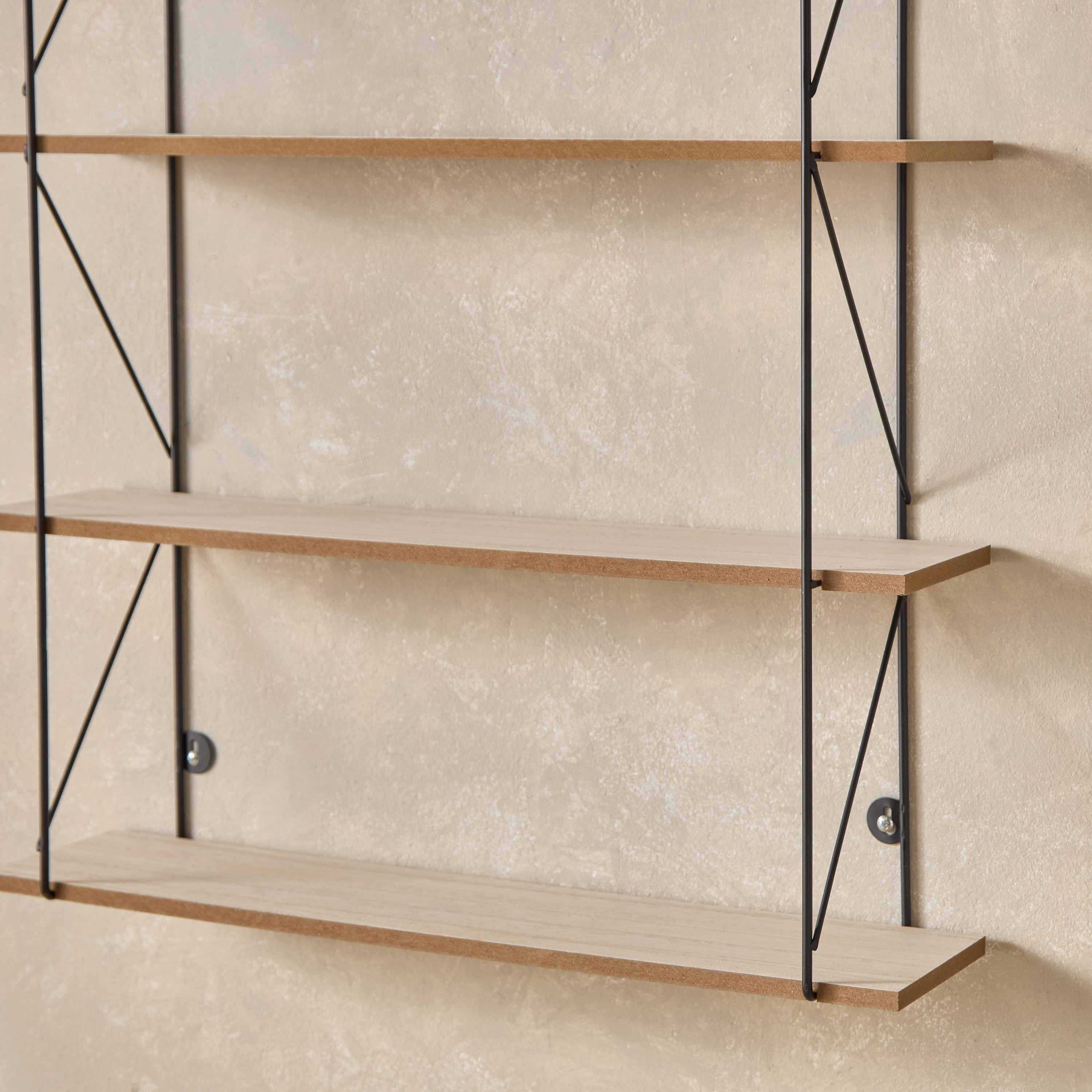 رف حائط معدن 5 طوابق مع ألواح ليفية من سيرا - 50x12x88 سم-hbxfurniture-mediaunitsandstorage-wallshelves-image-3