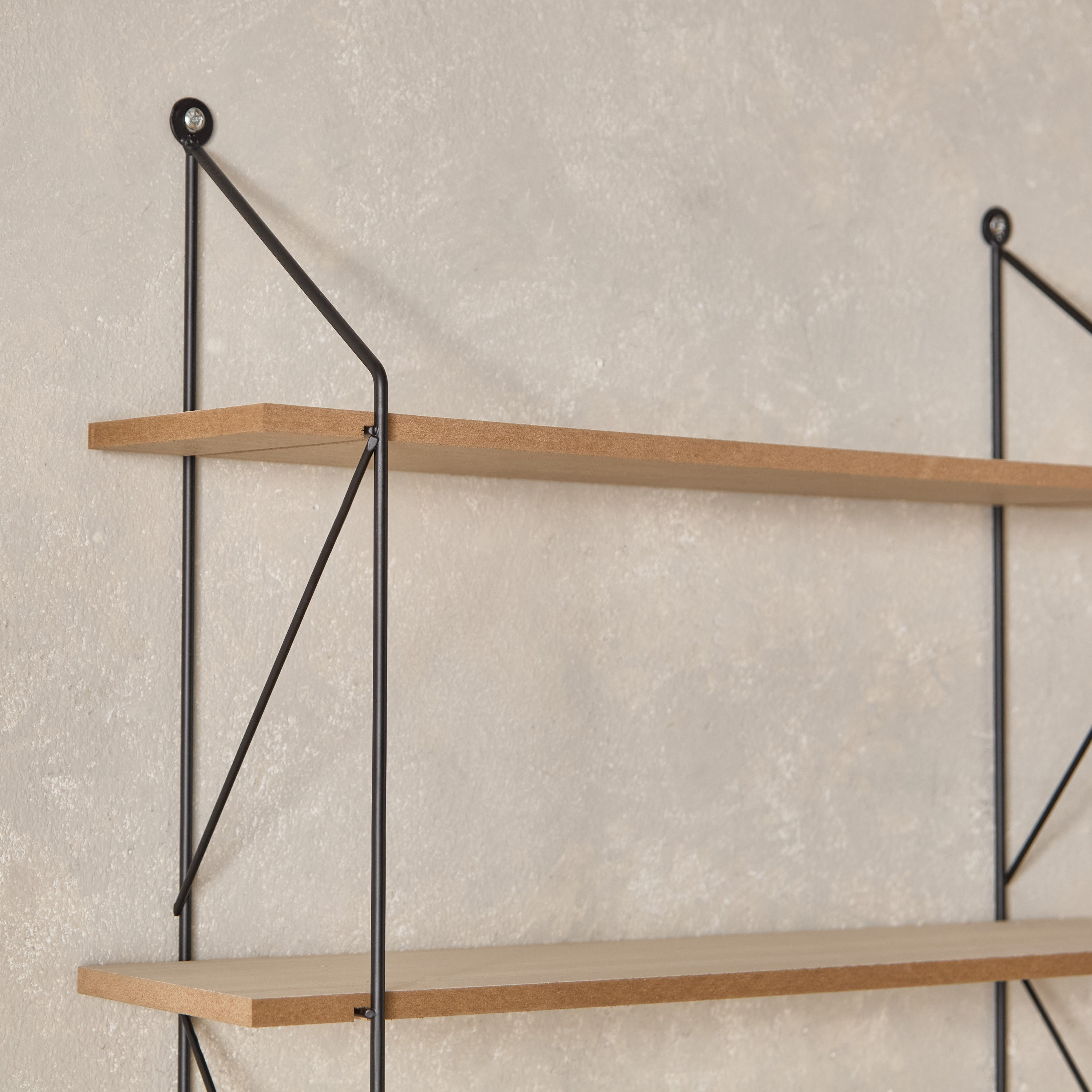 رف حائط معدن 5 طوابق مع ألواح ليفية من سيرا - 50x12x88 سم-hbxfurniture-mediaunitsandstorage-wallshelves-image-4