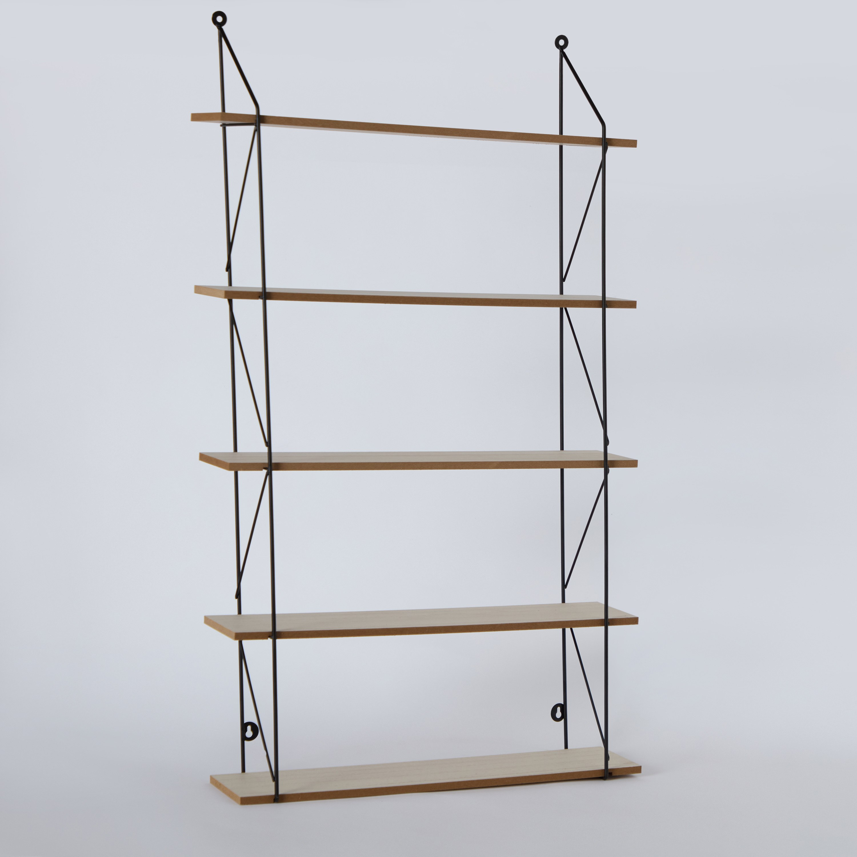 رف حائط معدن 5 طوابق مع ألواح ليفية من سيرا - 50x12x88 سم-hbxfurniture-mediaunitsandstorage-wallshelves-image-6