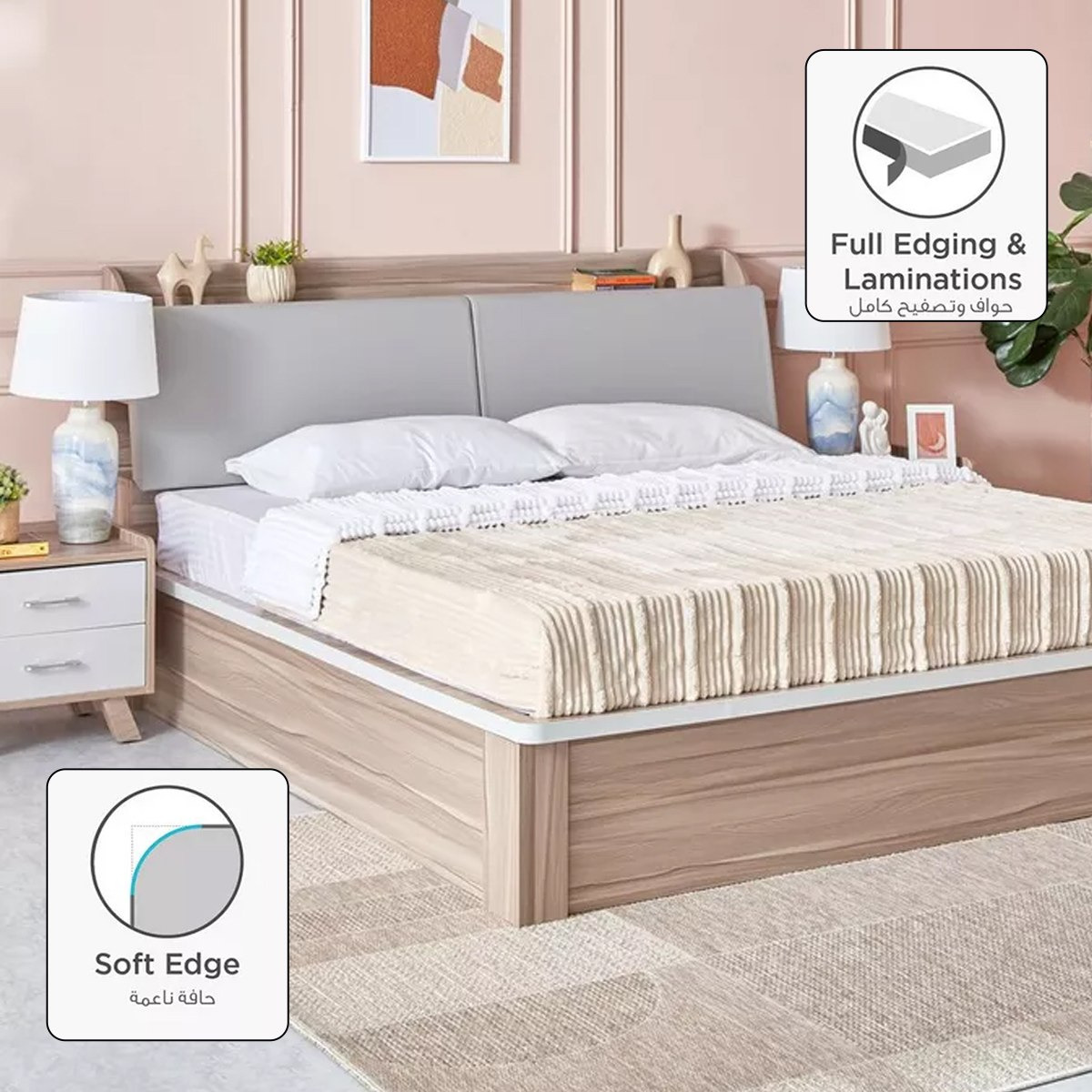 طقم غرفة نوم كينج 5 قطع من ميامي - 180x200 سم-hbxbedroom-bedsandbedsets-bedroomsets-king-image-4