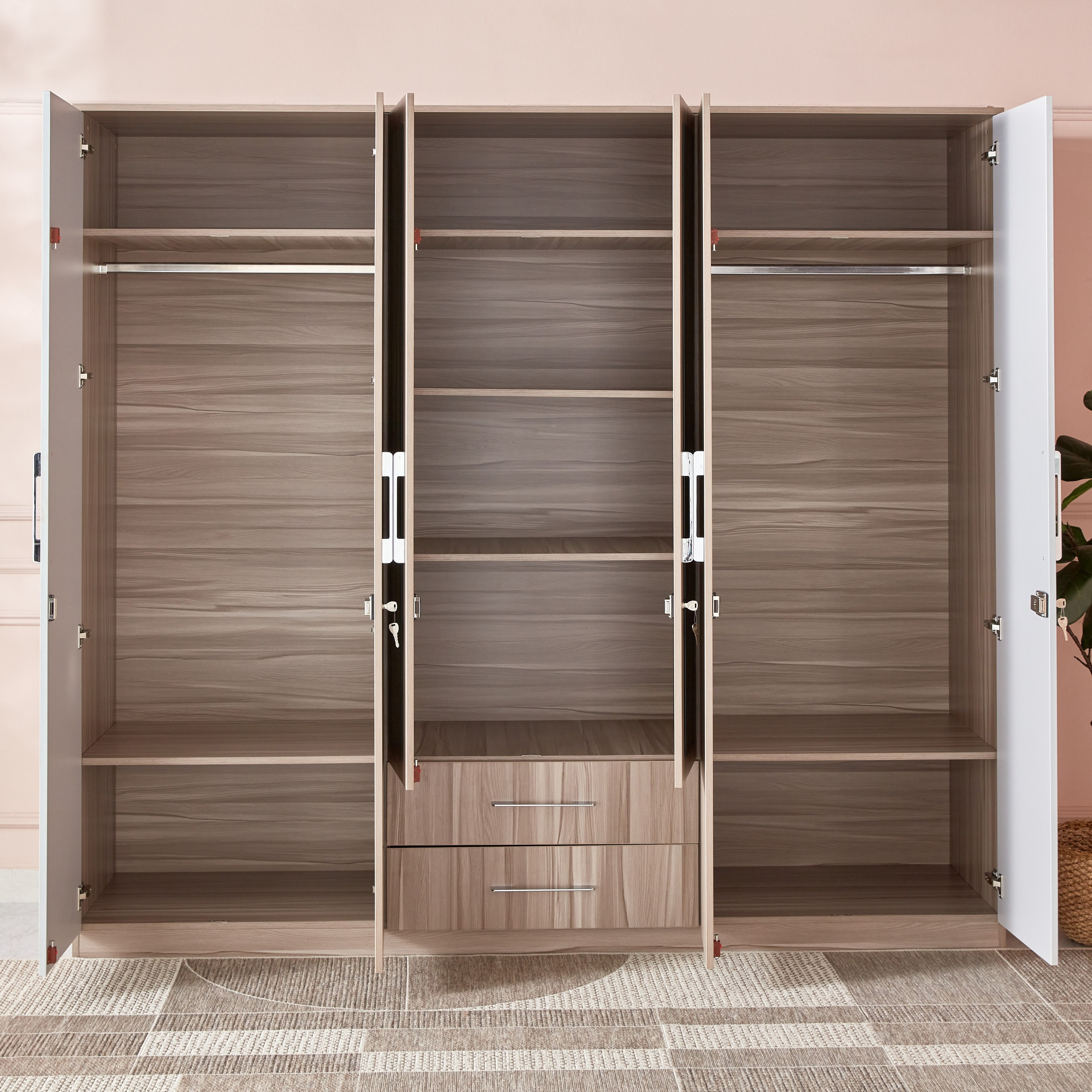 خزانة ملابس -6 أبواب بمرآة من ميامي-hbxfurniture-wardrobes-image-5