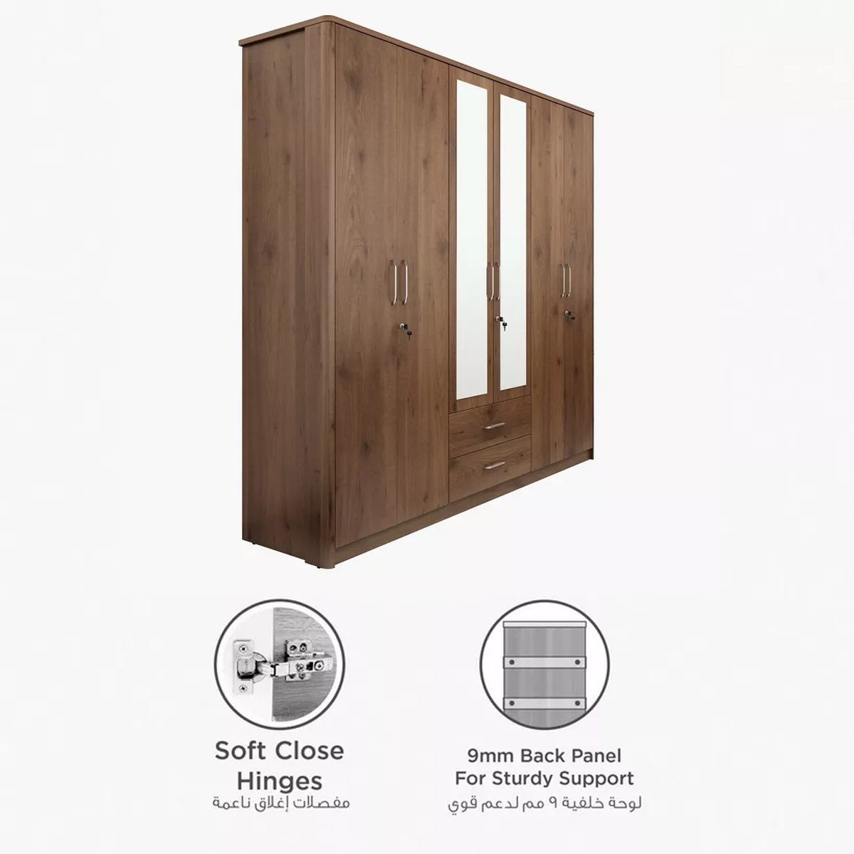 خزانة ملابس 6 أبواب بمرآة من راينو-hbxfurniture-wardrobes-image-4
