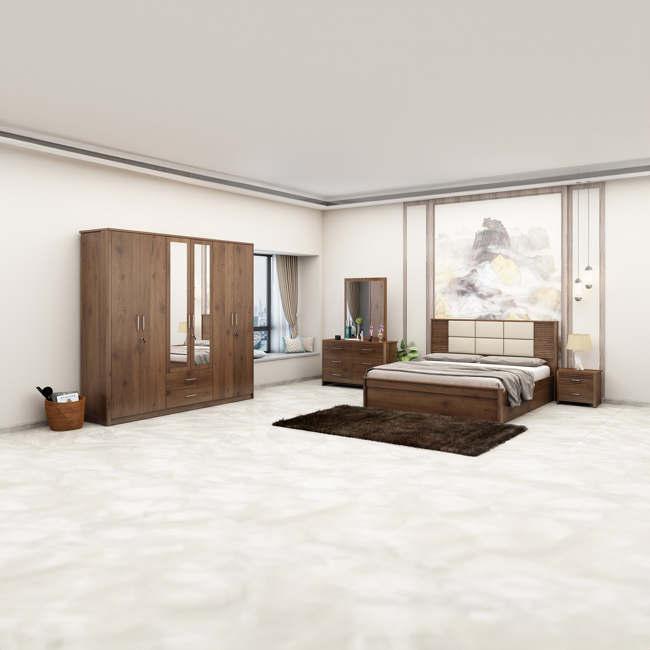 خزانة ملابس 6 أبواب بمرآة من راينو-hbxfurniture-wardrobes-image-11