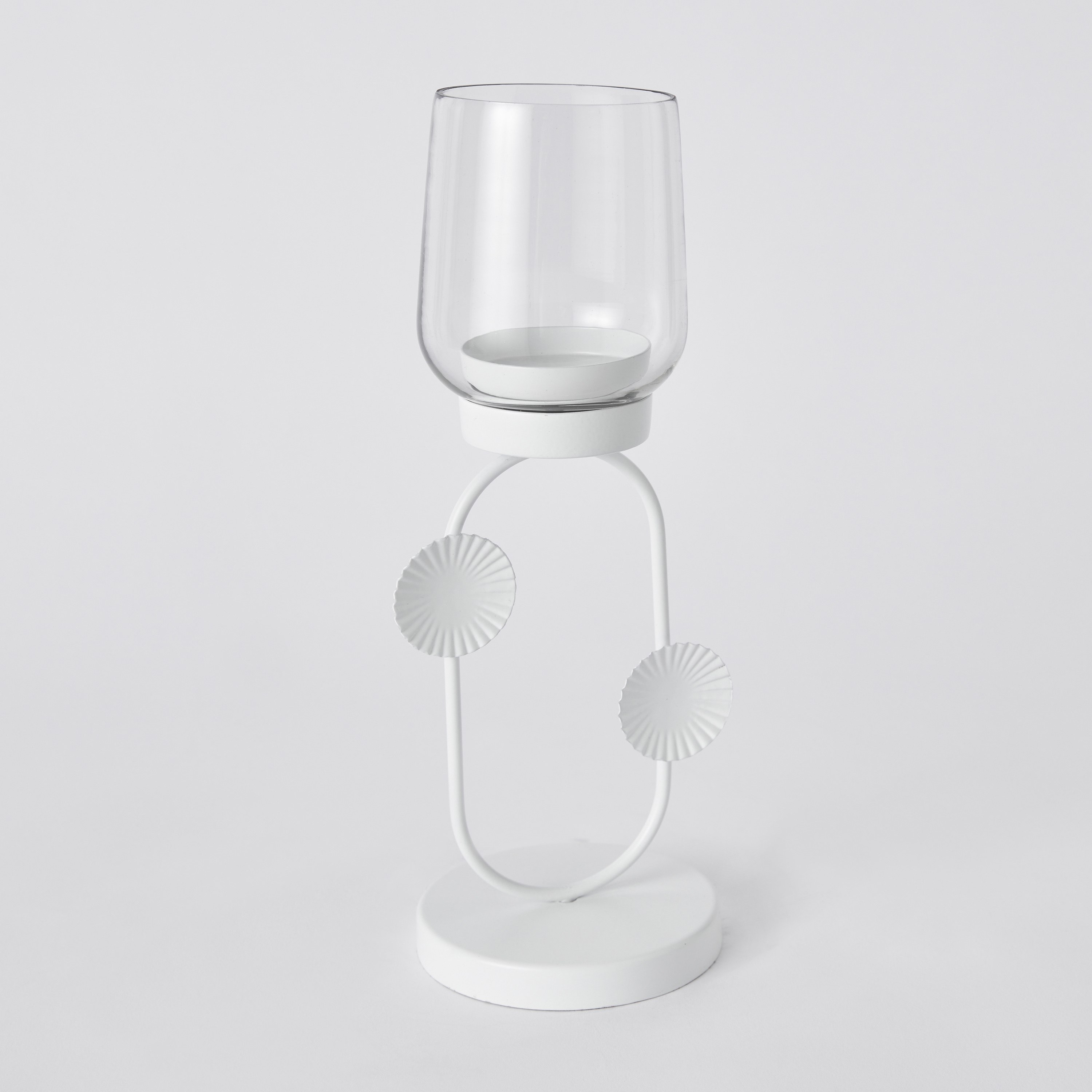حامل شموع فانوس ورق شجر معدن مع حامل فوتيف زجاج من ألينا - 13x13x24 سم-hbxlivingroom-decorandaccessories-candleholders-image-6