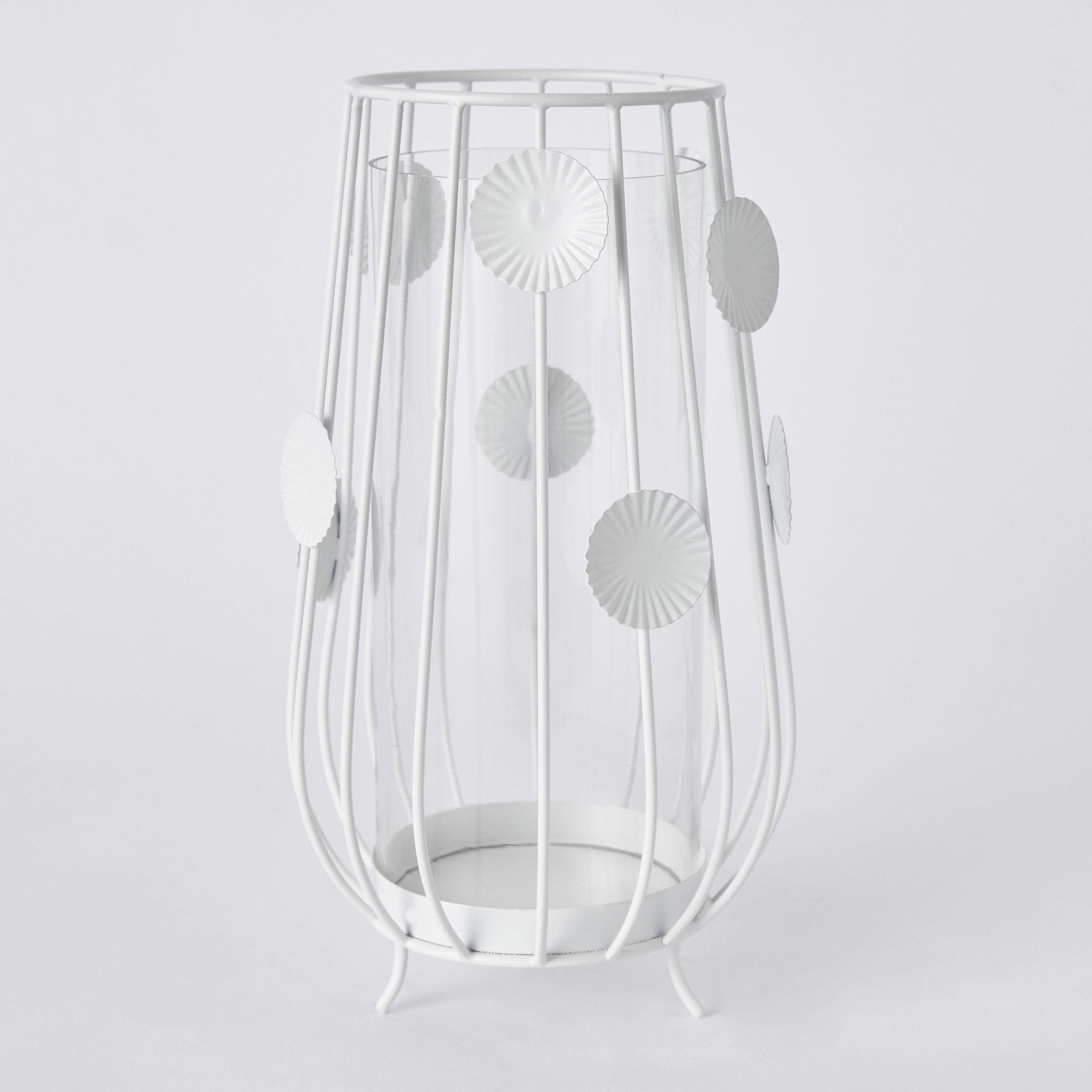 مزهرية زهور معدن وزجاج ورق شجر من ألينا - 16x16x30 سم-hbxbedroom-decorandaccessories-vases-image-7
