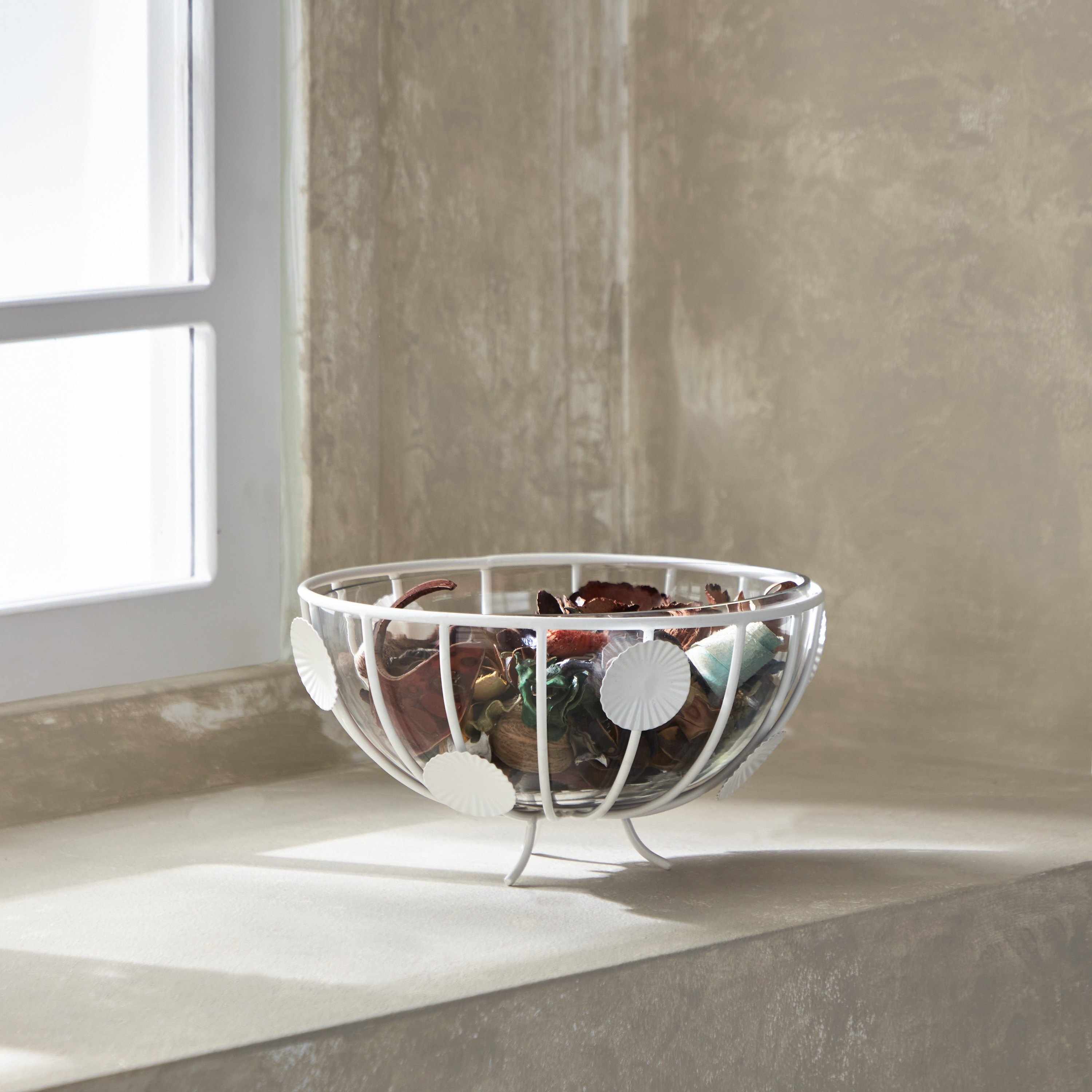 وعاء ورقة شجر معدن زجاج من ألينا - 25x25x7 سم-hbxdecorandfurnishings-homeaccessories-bowls-image-1