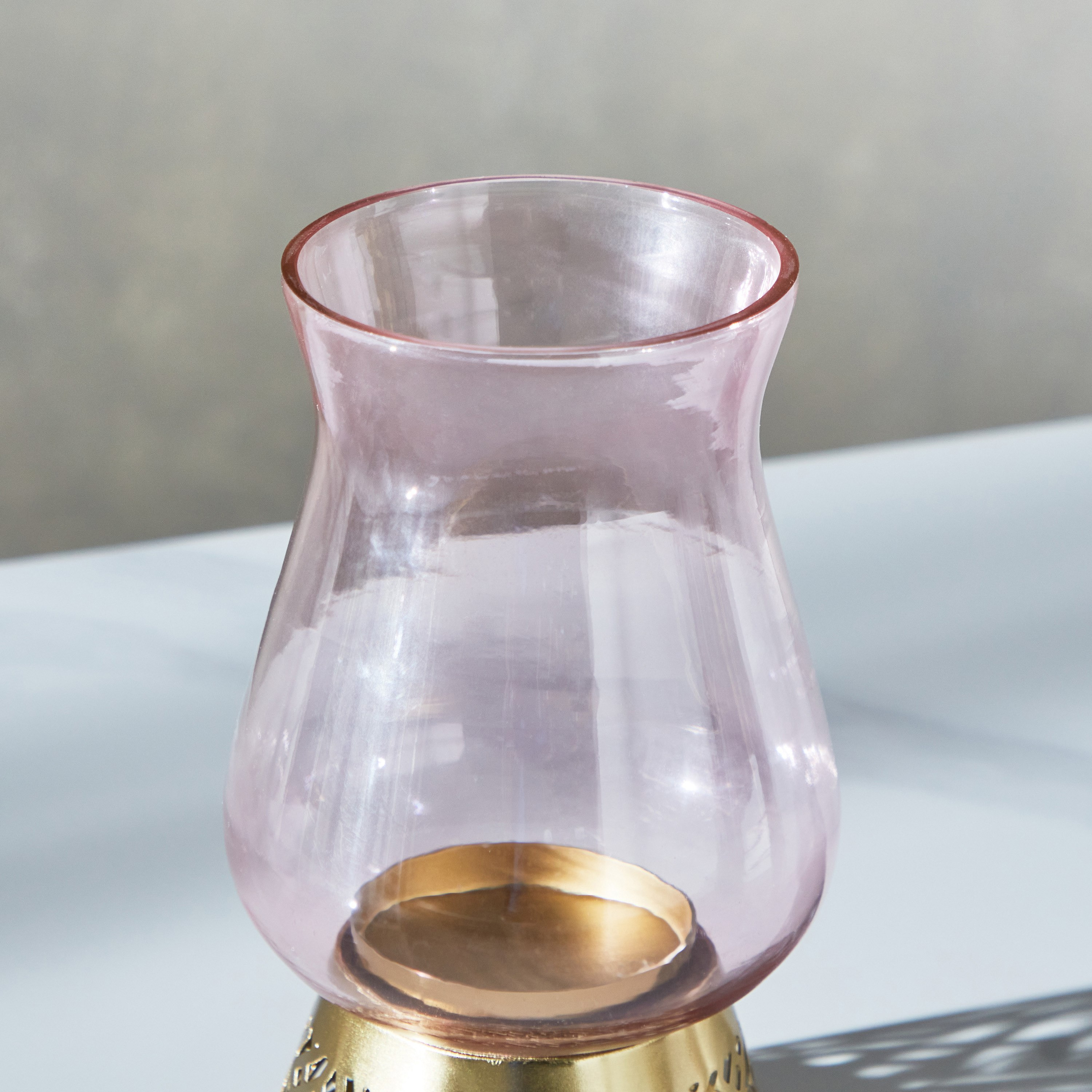 Herin Metal Cutwork Pillar Candleholder with Glass - 13.5x13.5x25 cm-hbxlivingroom-decorandaccessories-candleholders-image-3