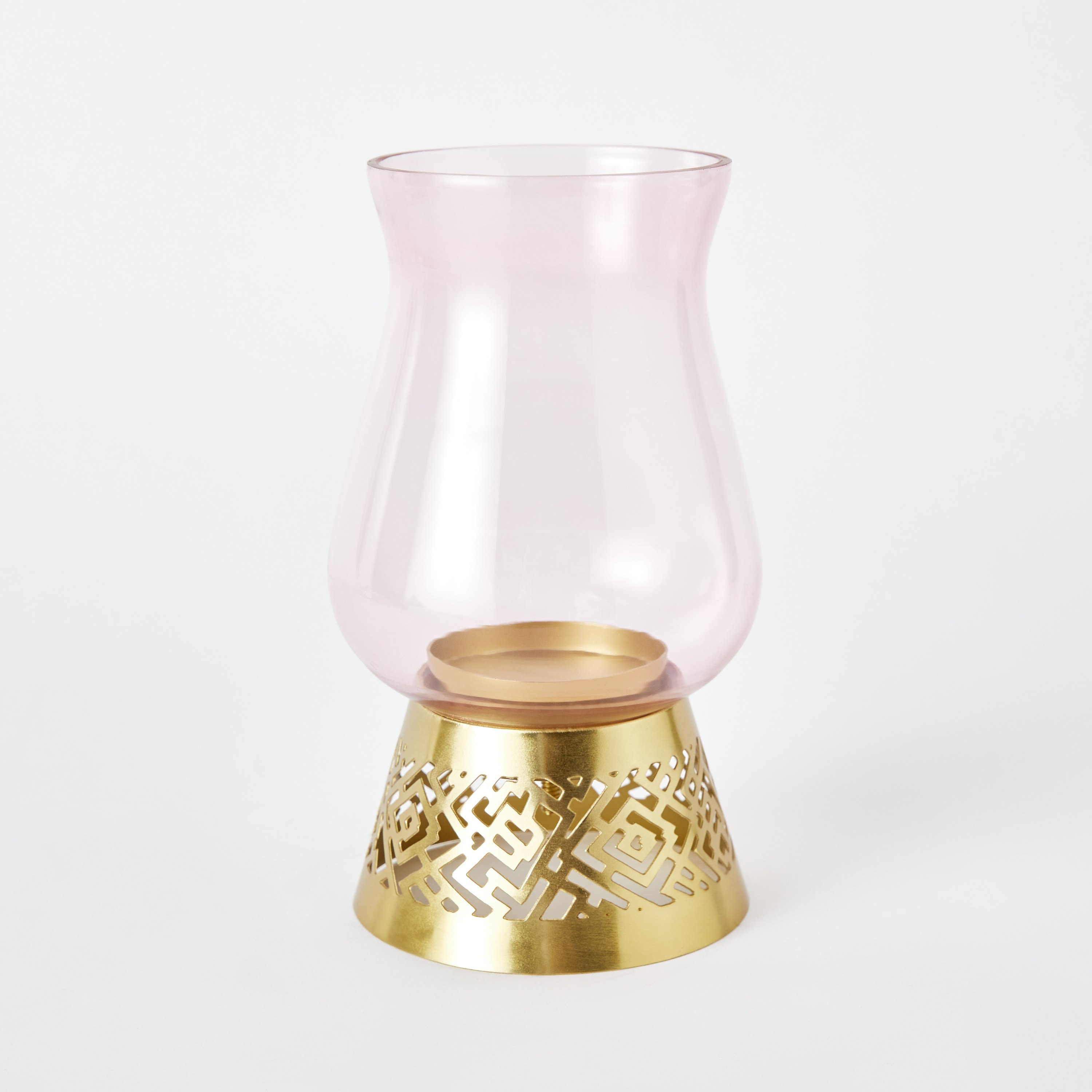 Herin Metal Cutwork Pillar Candleholder with Glass - 13.5x13.5x25 cm-hbxlivingroom-decorandaccessories-candleholders-image-6