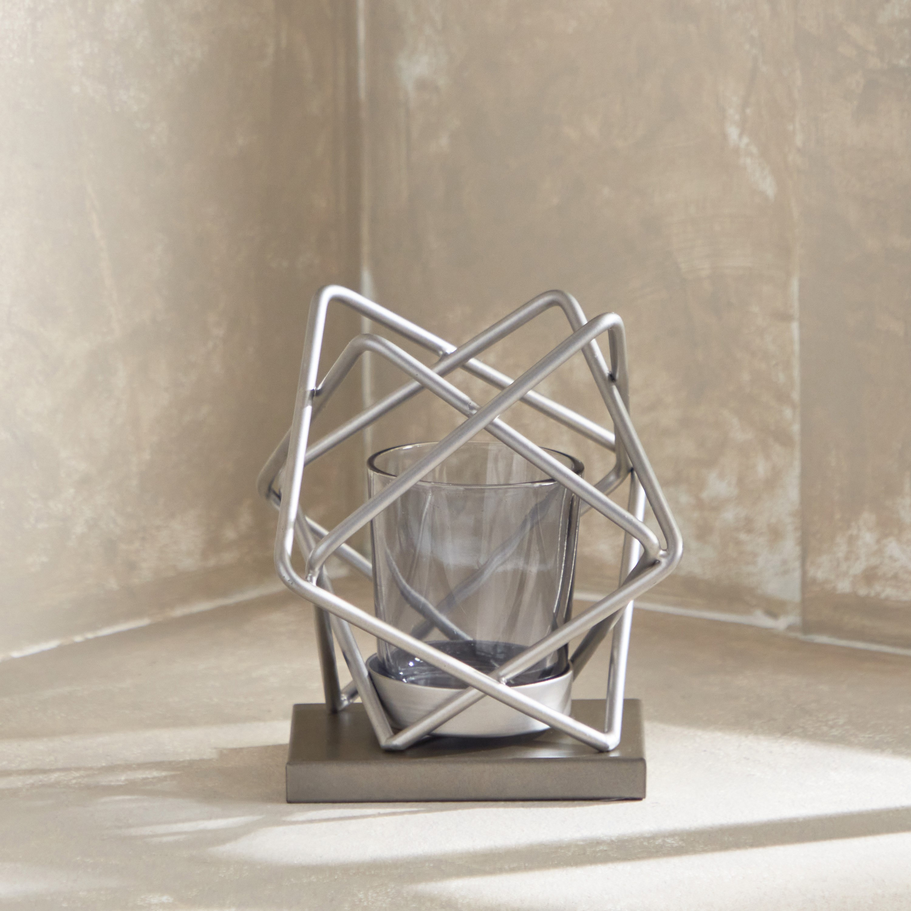 حامل شموع فوتيف معدن وزجاج بسلك من إنيجما - 13x13x12 سم-hbxlivingroom-decorandaccessories-candleholders-image-2