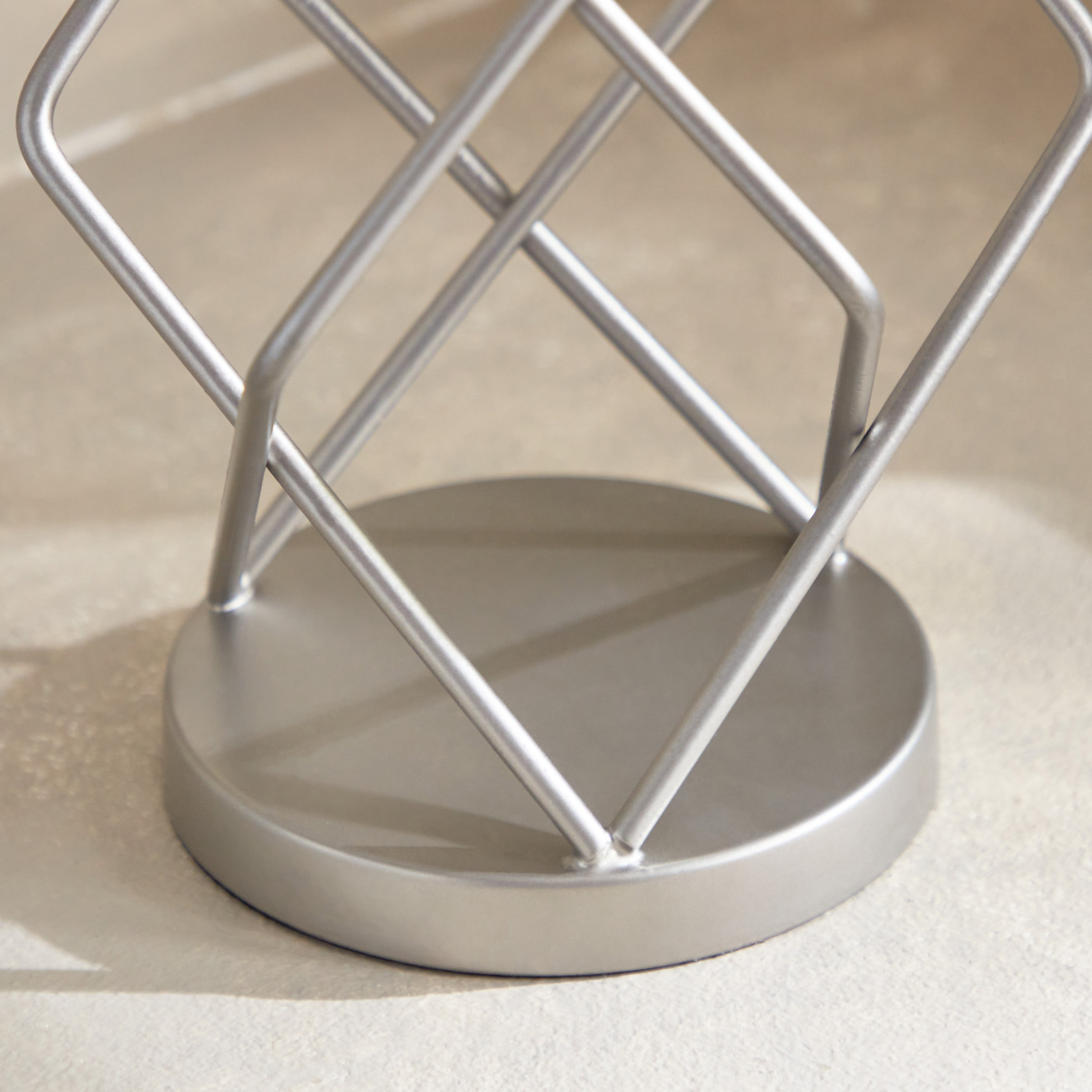 حامل شموع نيكل معتق بدعامة سلك معدن مع زجاج من إنيجما - 15x15x20 سم-hbxlivingroom-decorandaccessories-candleholders-image-5