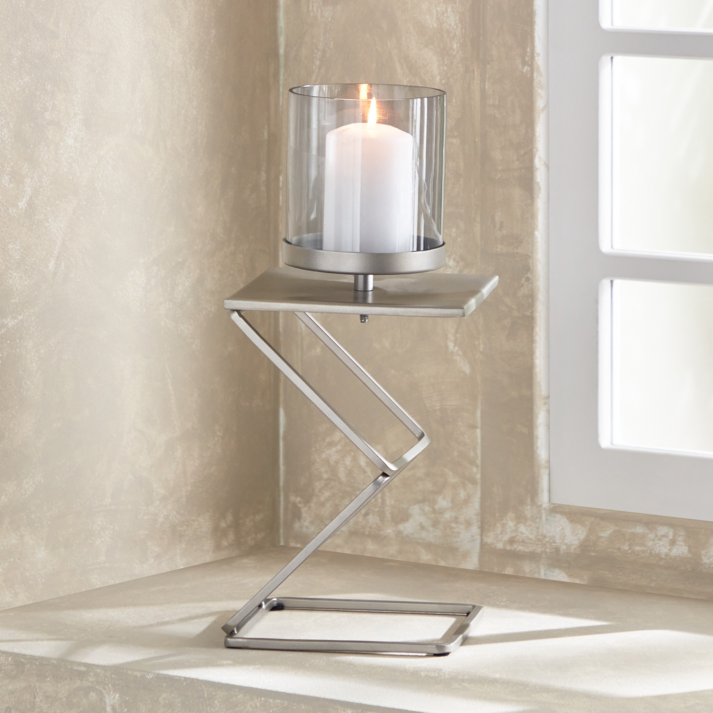 Enigma Tier Metal & Glass Pillar Candle Holder - 15x15x25 cm-PROMO_HB_SA_SETFOR1299_270826-image-1