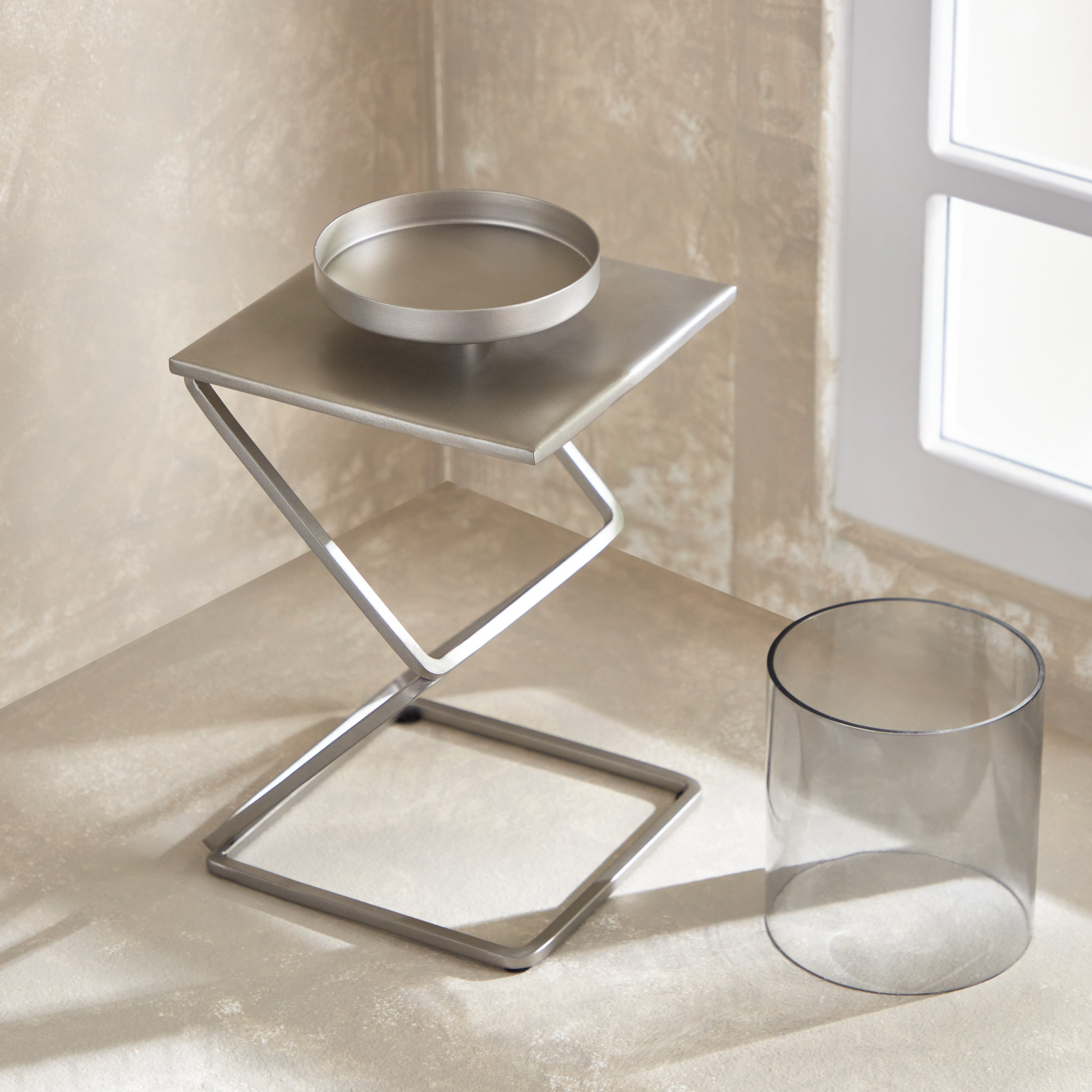 Enigma Tier Metal & Glass Pillar Candle Holder - 15x15x25 cm-PROMO_HB_SA_SETFOR1299_270826-image-3